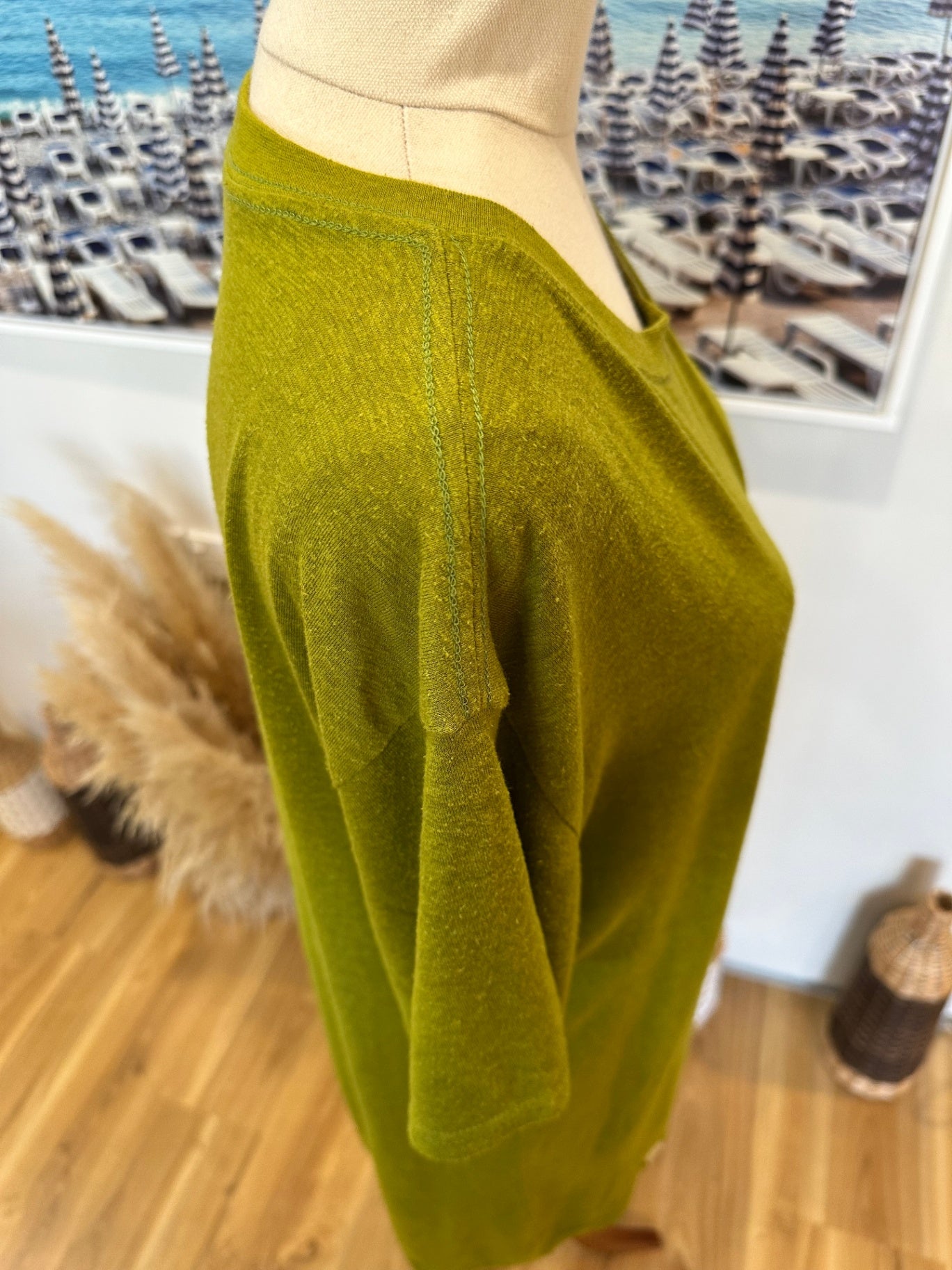 [SALE] Cosmic Hemp T-Shirt - Hemp / Bamboo Blend - Medium - Lime Green