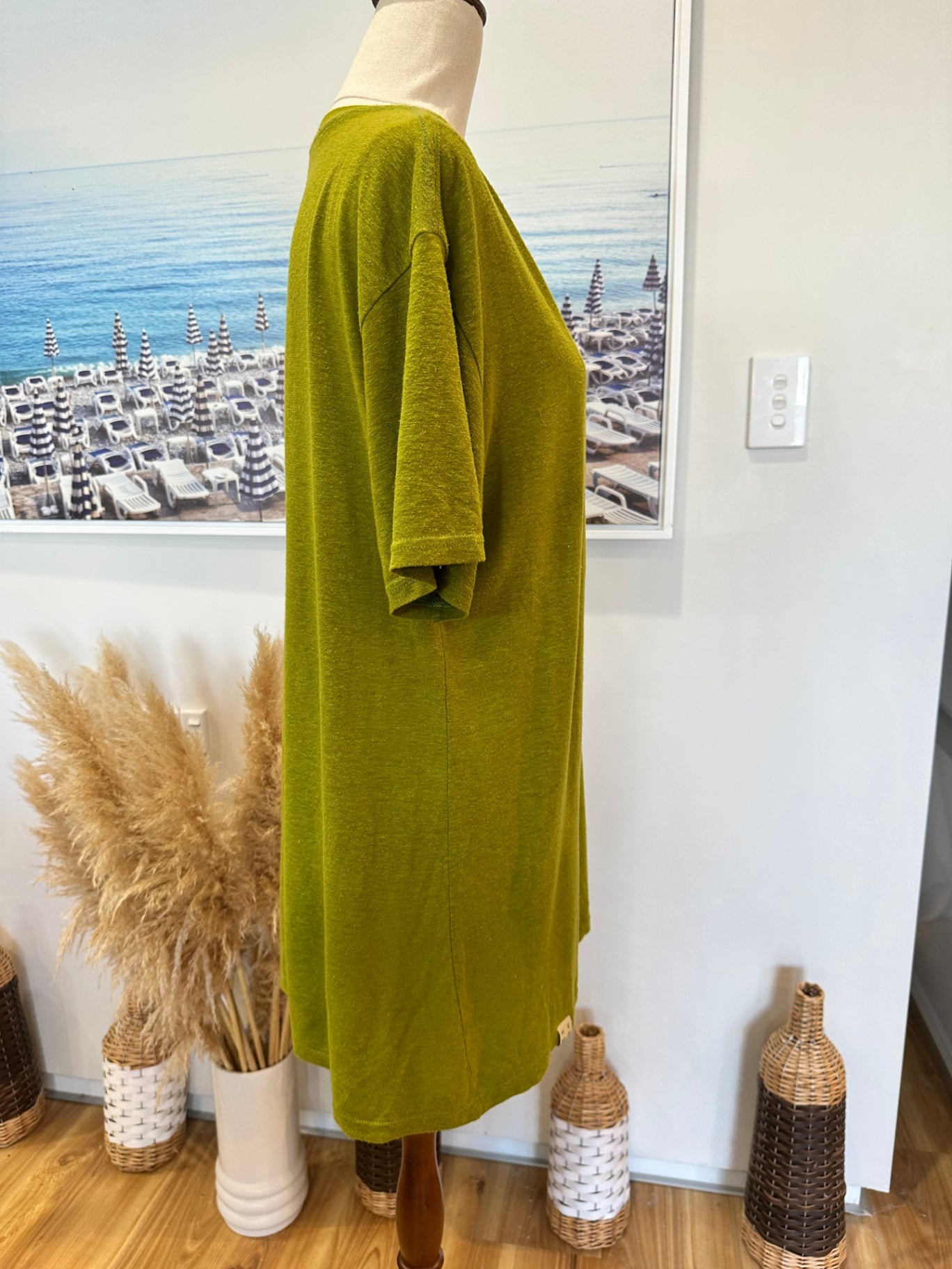 [SALE] Cosmic Hemp T-Shirt - Hemp / Bamboo Blend - Medium - Lime Green