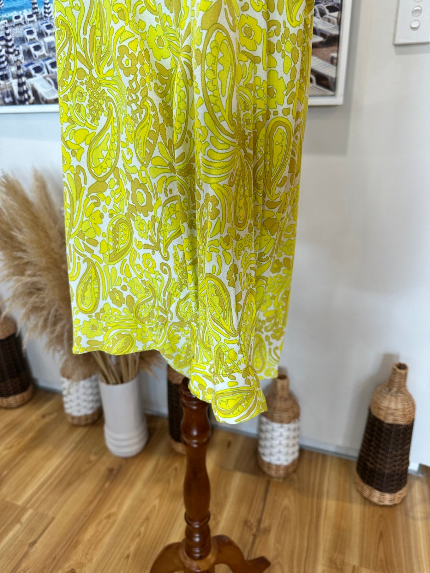 Zara - Bohemian Blouse - Large - Yellow and white