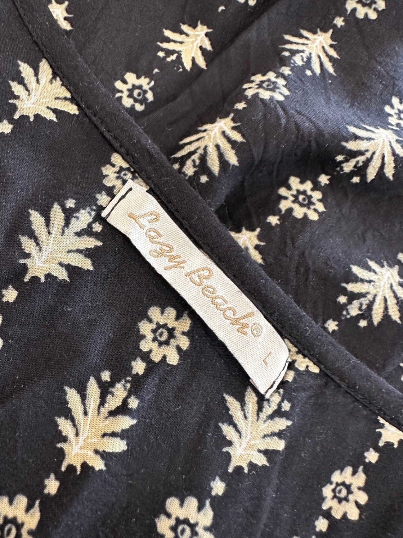 Lazy Beach - Bohemian Top - Large - Black / Taupe