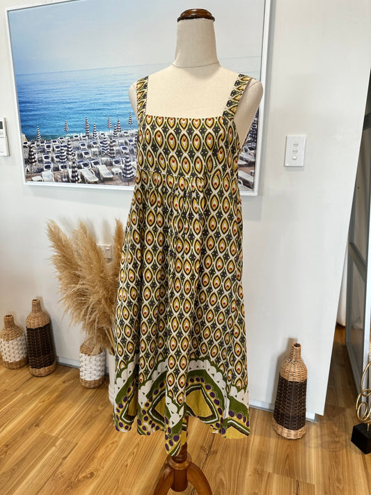 Bliss - Dress - Medium - Olive / Mustard