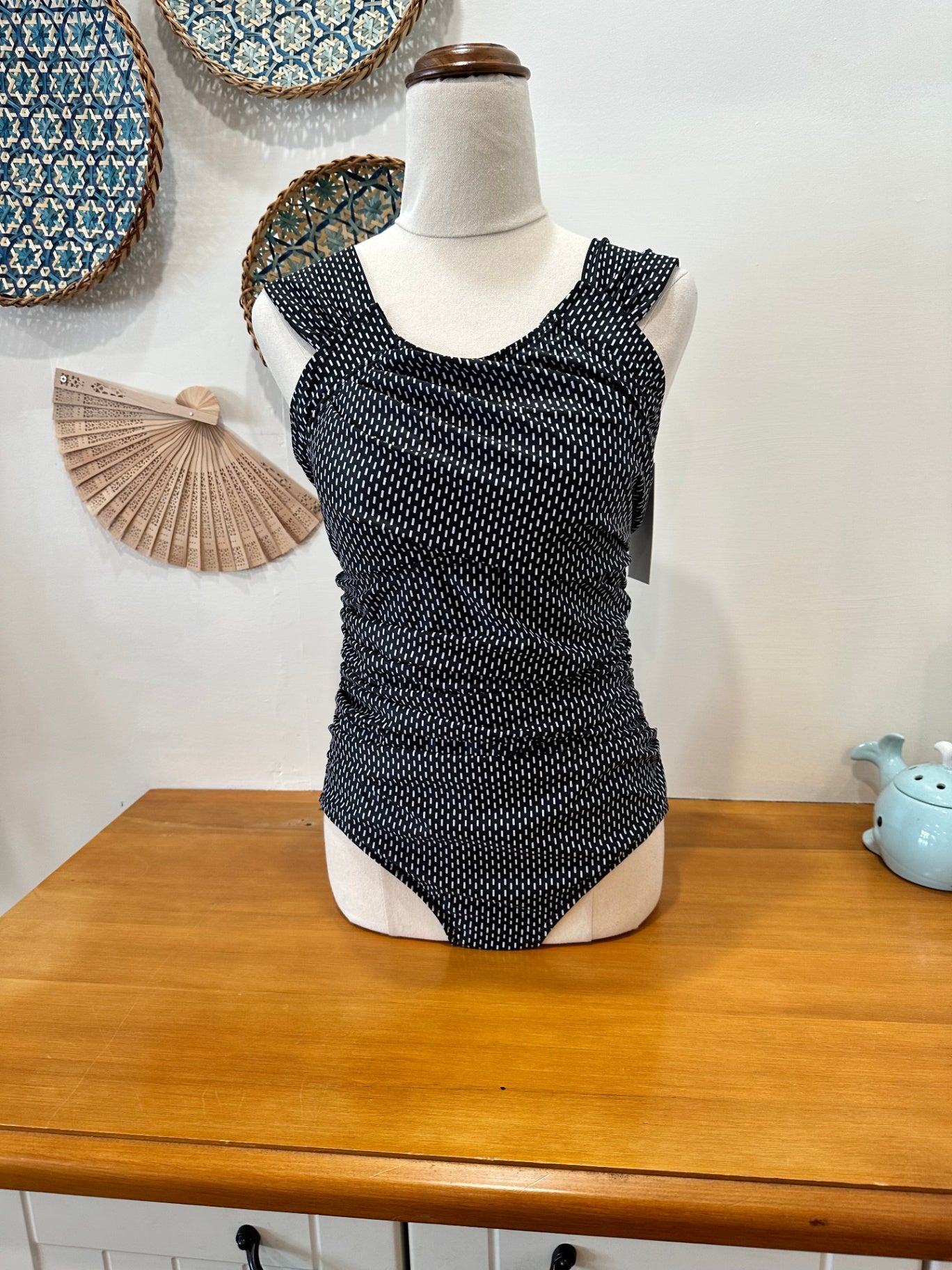 Sea Fancy - Swimsuit - NEW - Medium - Black with white dots