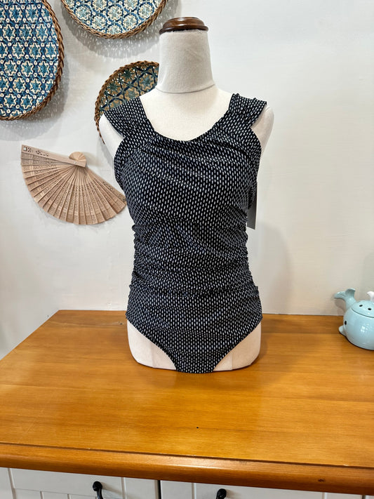Sea Fancy - Swimsuit - NEW - Medium - Black with white dots