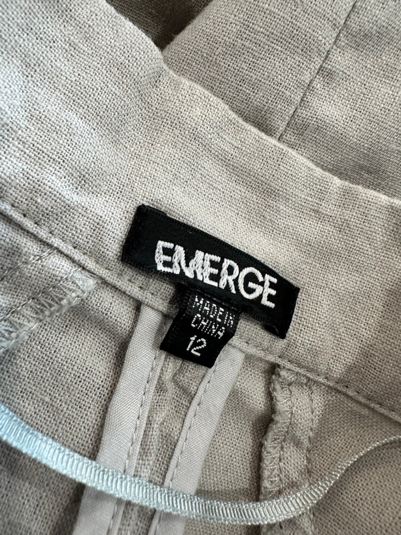 Emerge - Linen Blend Jacket - Size 12 - Beige