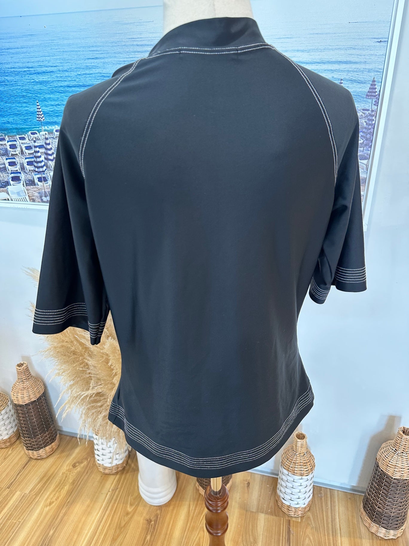 Seafolly Short Sleeve Rashvest - Extra Large - Black