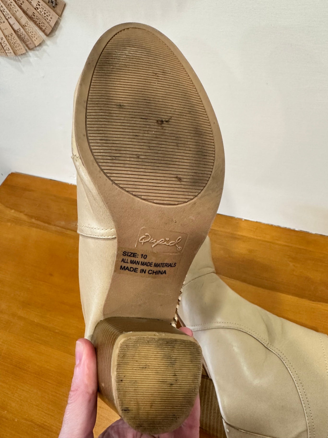 Beige Ankle Boots [Note - scratches on toe]