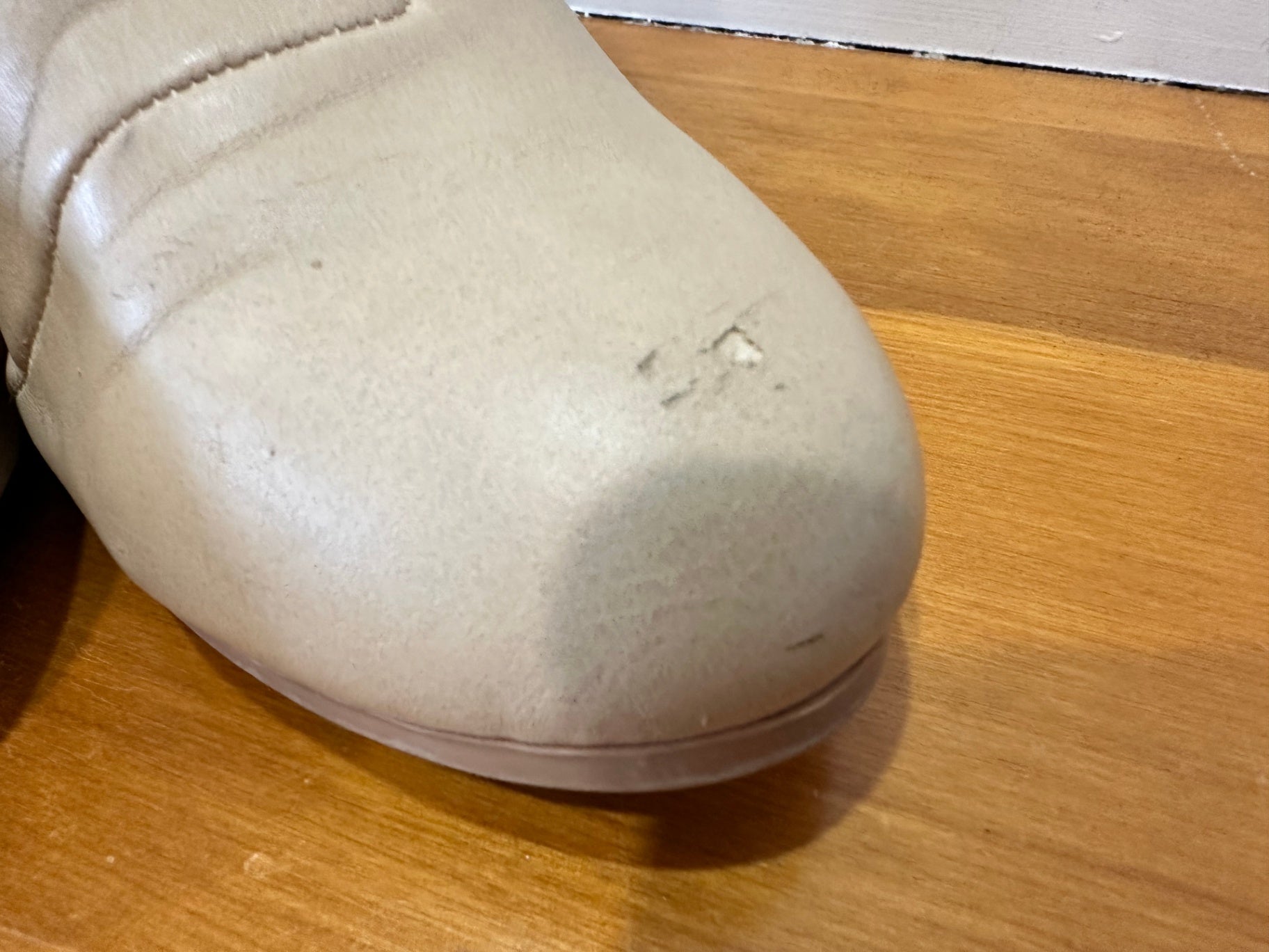 Beige Ankle Boots [Note - scratches on toe]