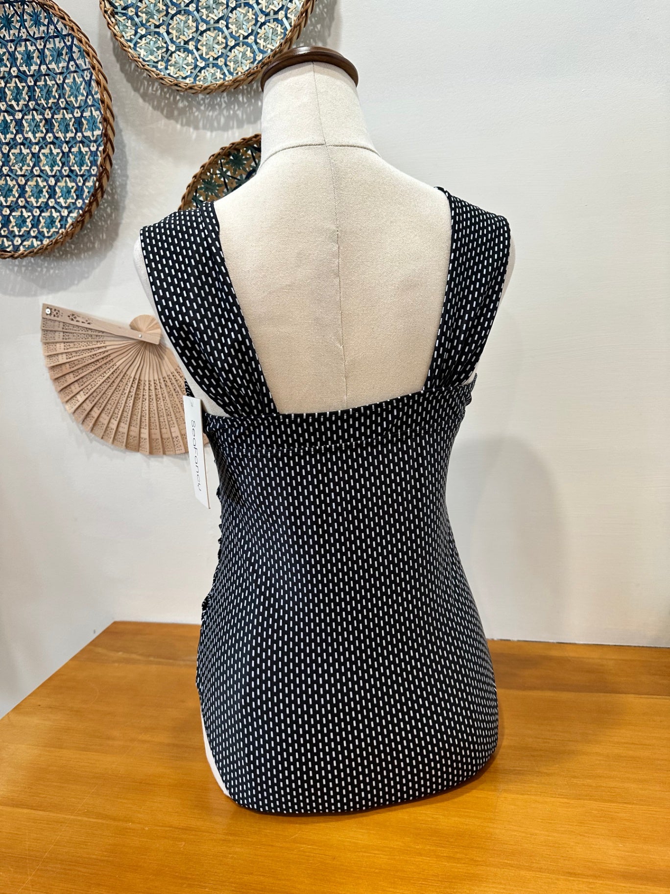 Sea Fancy - Swimsuit - NEW - Medium - Black with white dots