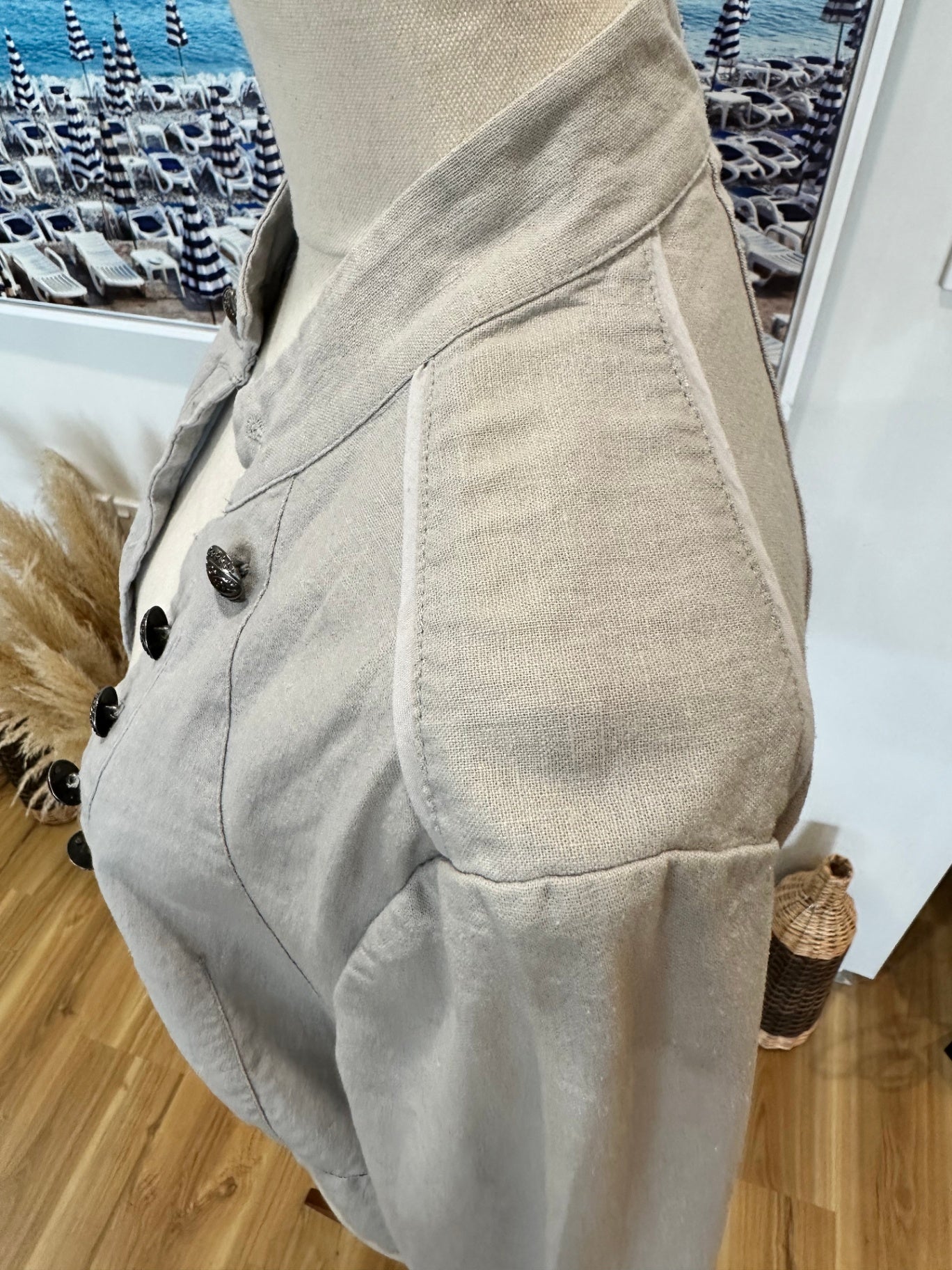 Emerge - Linen Blend Jacket - Size 12 - Beige