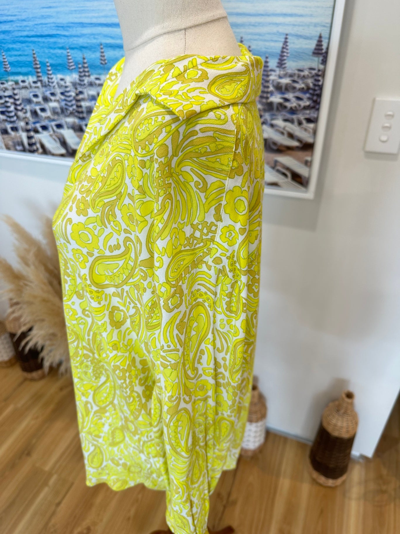 Zara - Bohemian Blouse - Large - Yellow and white