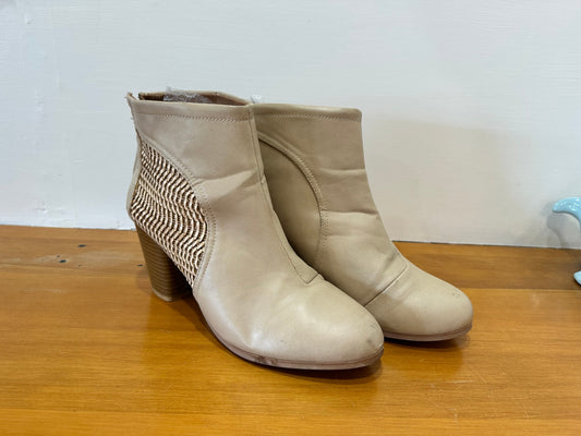 Beige Ankle Boots [Note - scratches on toe]
