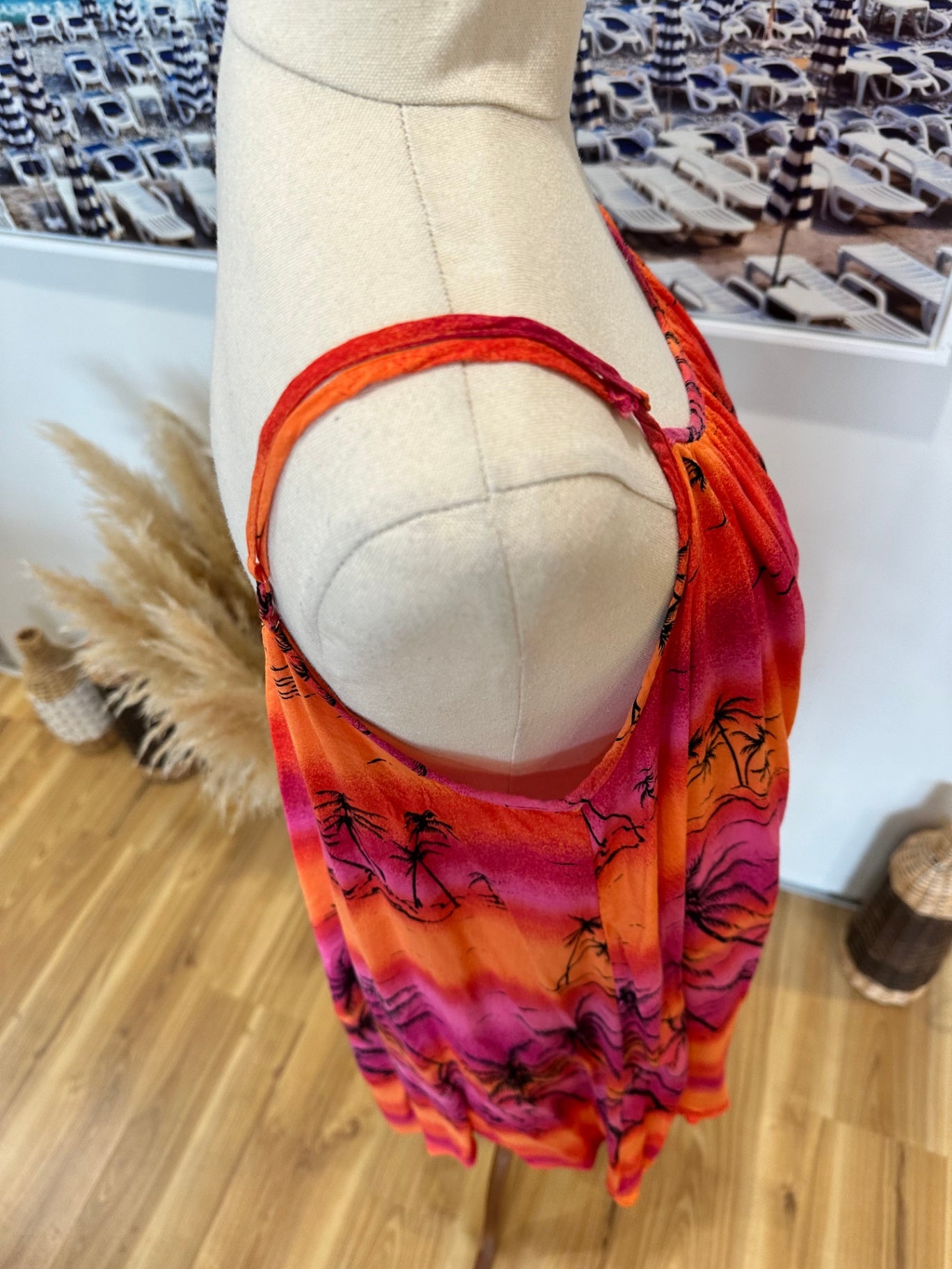 Glassons - Sunset Dress - Medium - Pink, Orange, Black