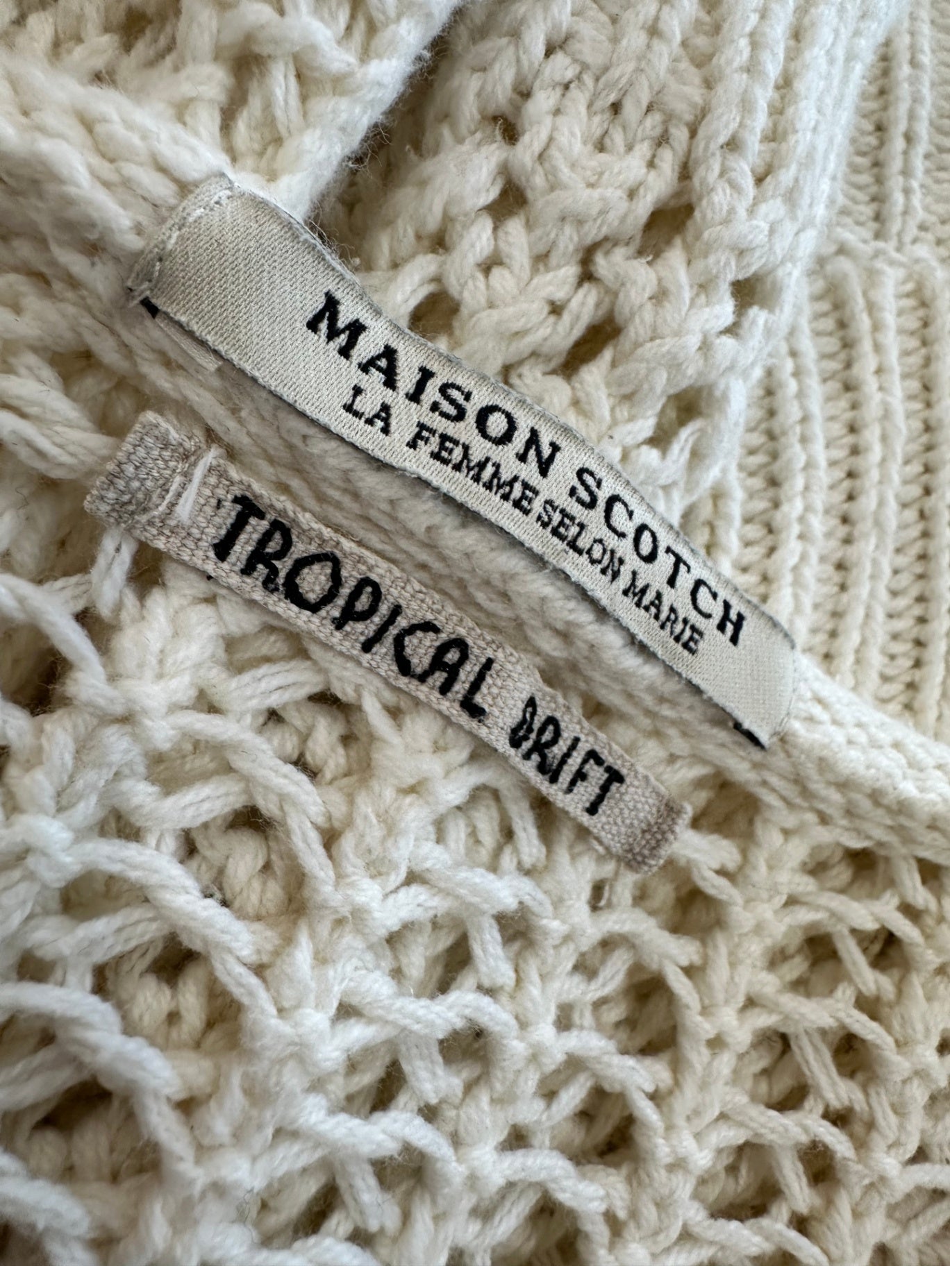 [SALE] Maison + Scotch - Crochet Top - Large - Cream/Beige
