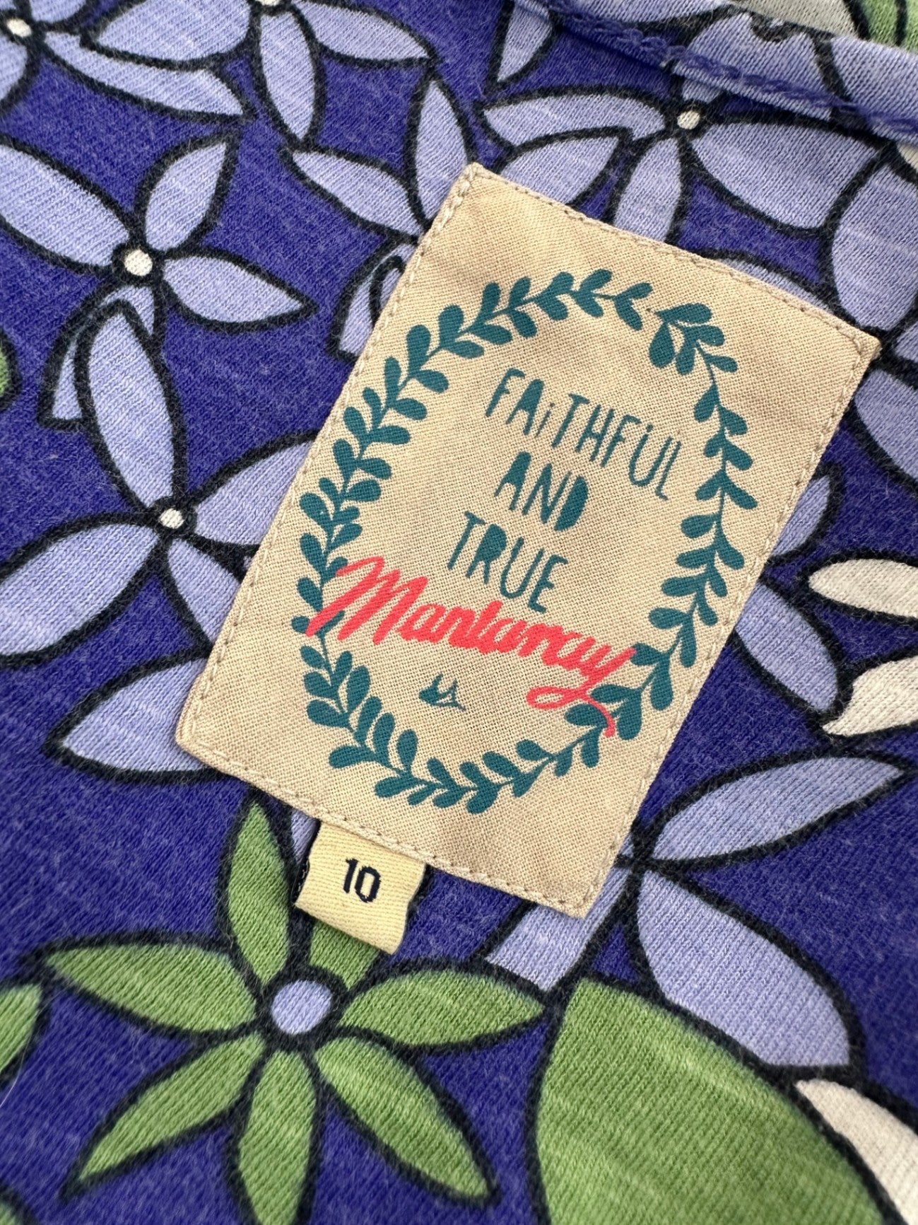 Faithful + True - Maxi Dress - Size 10 - Blue / Green Florals