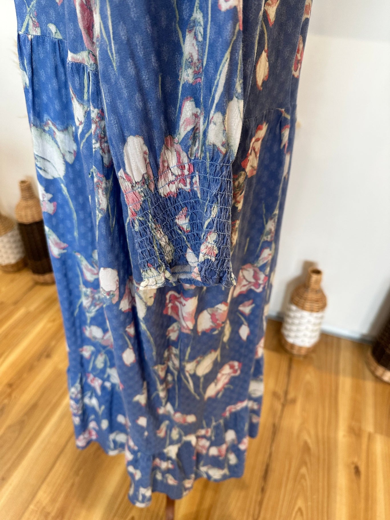 Newport - Bohemian Max Dress - Size 18 - Blue w Florals
