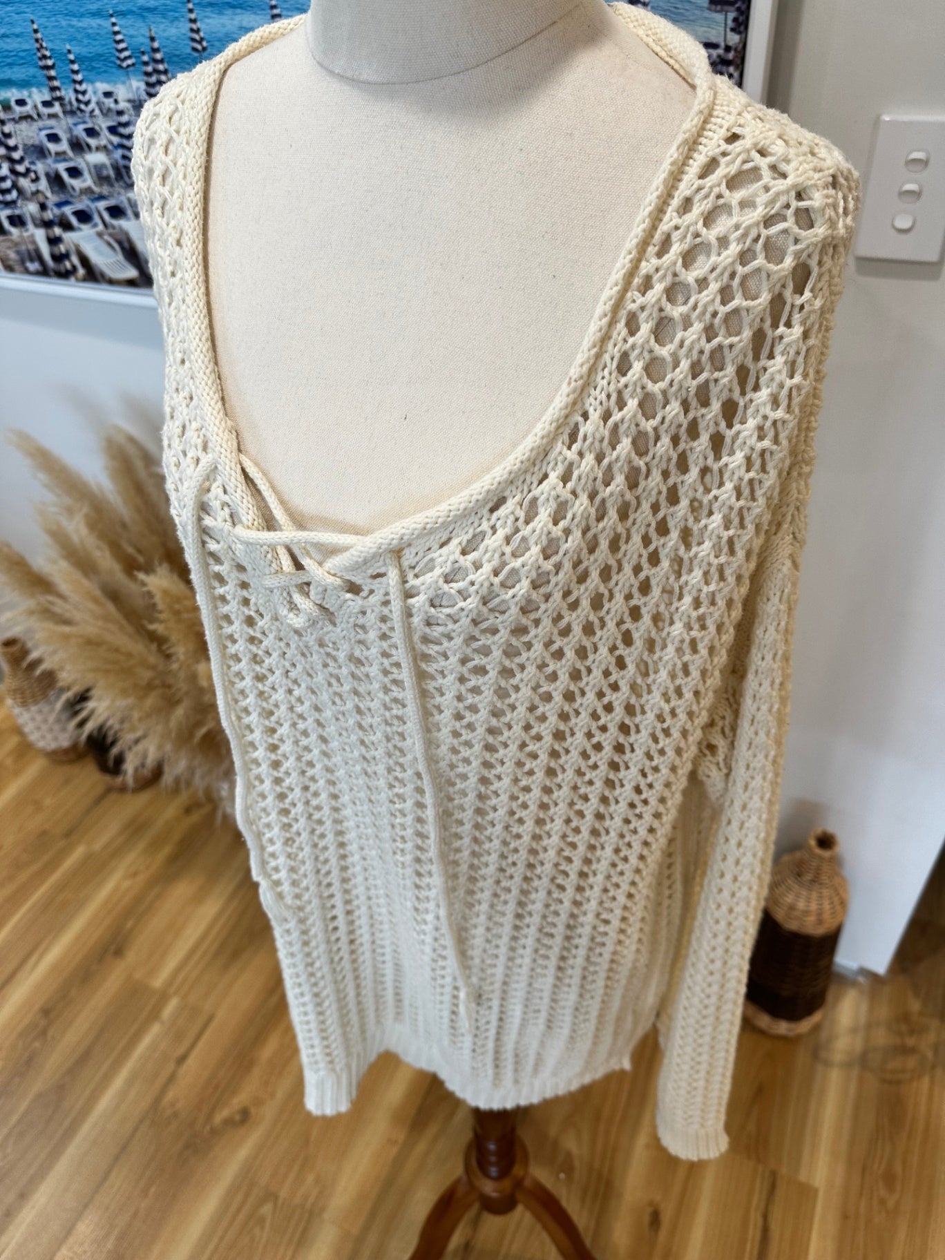 [SALE] Maison + Scotch - Crochet Top - Large - Cream/Beige