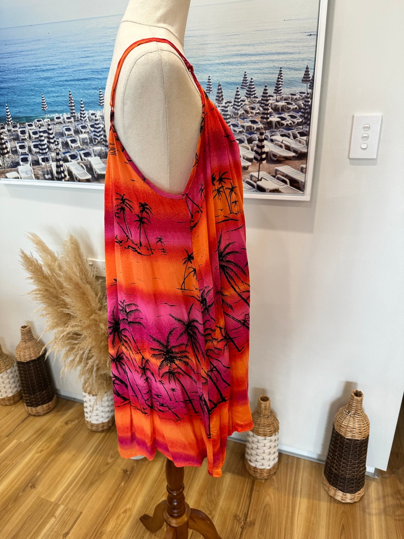 Glassons - Sunset Dress - Medium - Pink, Orange, Black