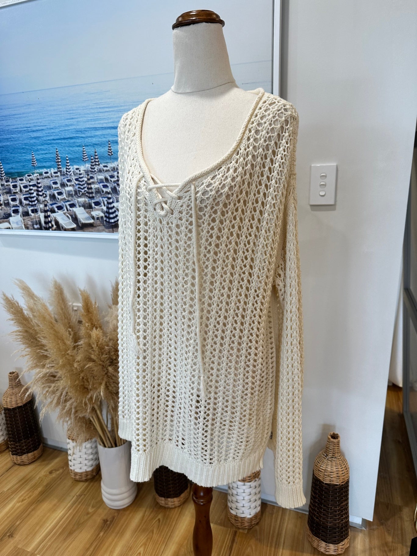 [SALE] Maison + Scotch - Crochet Top - Large - Cream/Beige