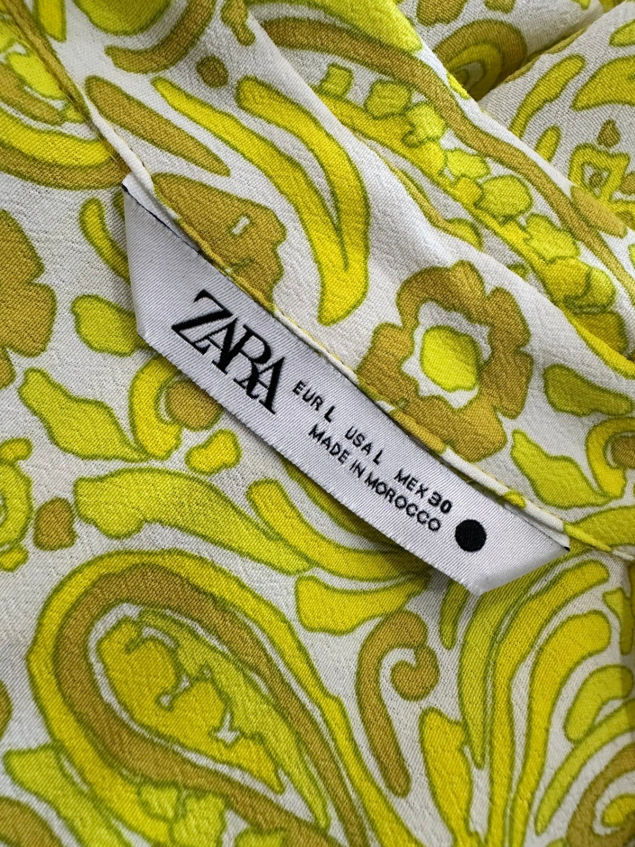 Zara - Bohemian Blouse - Large - Yellow and white