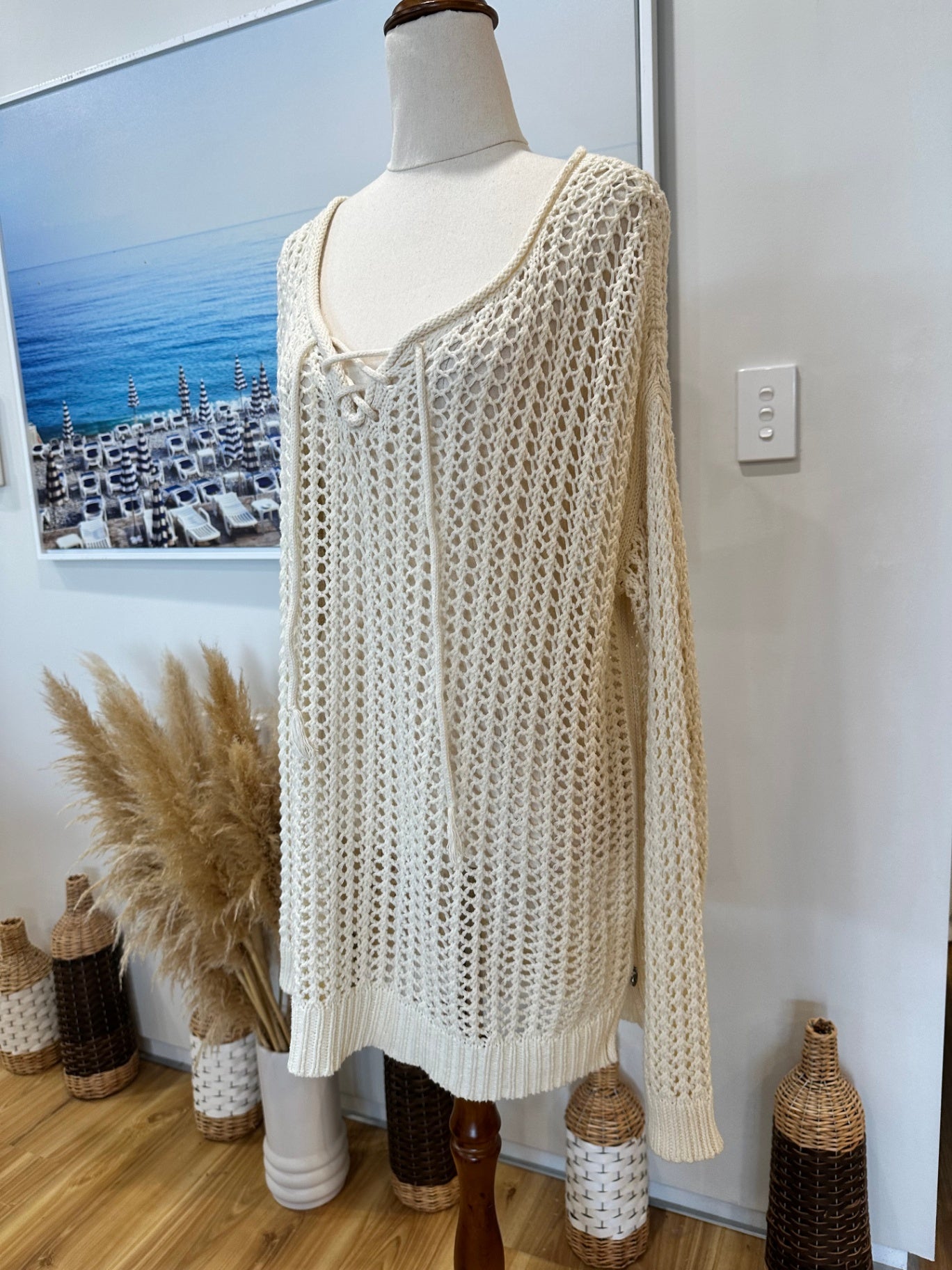 [SALE] Maison + Scotch - Crochet Top - Large - Cream/Beige