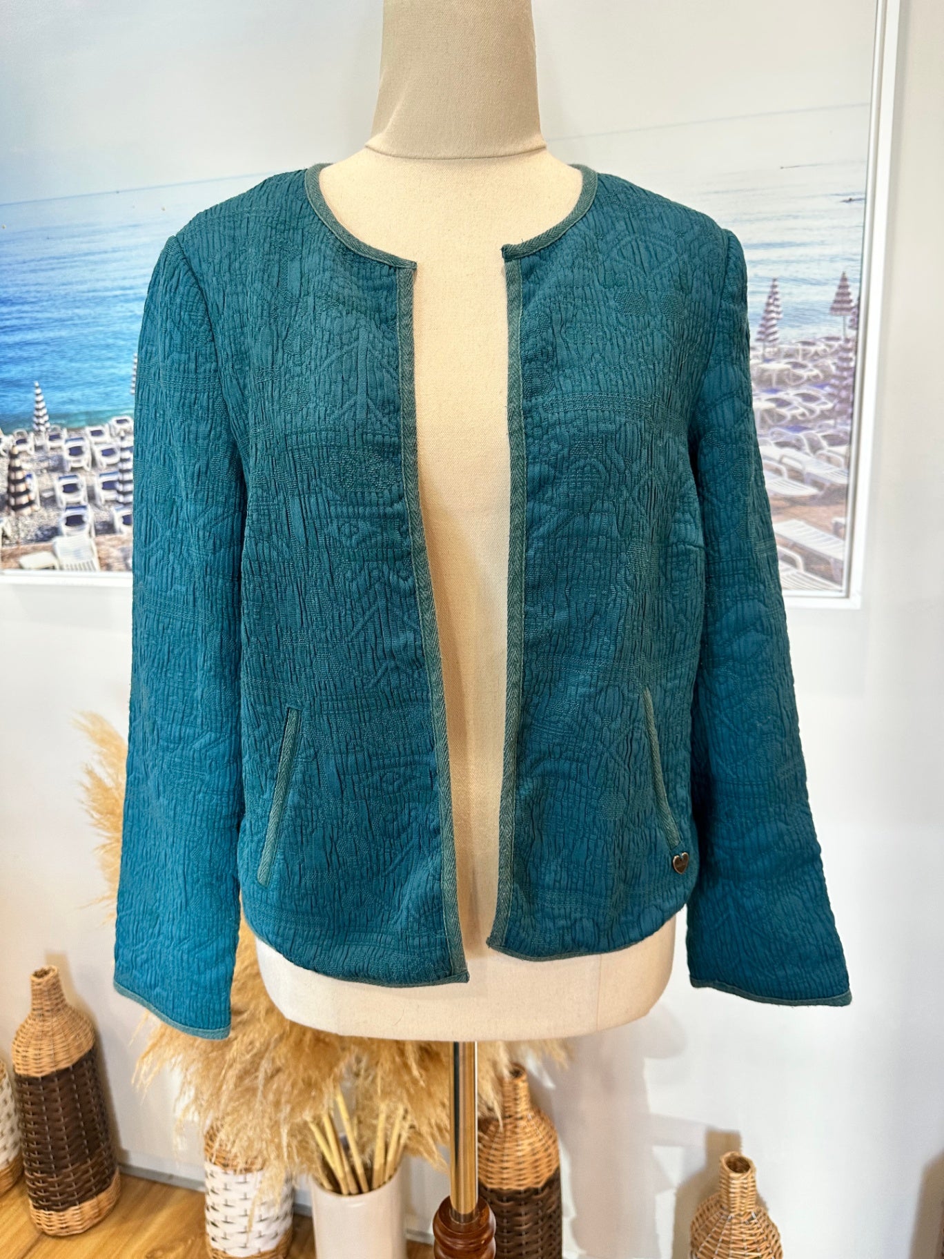 White Stuff - Quilted Lightweight Jacket - Size 10 - Teal