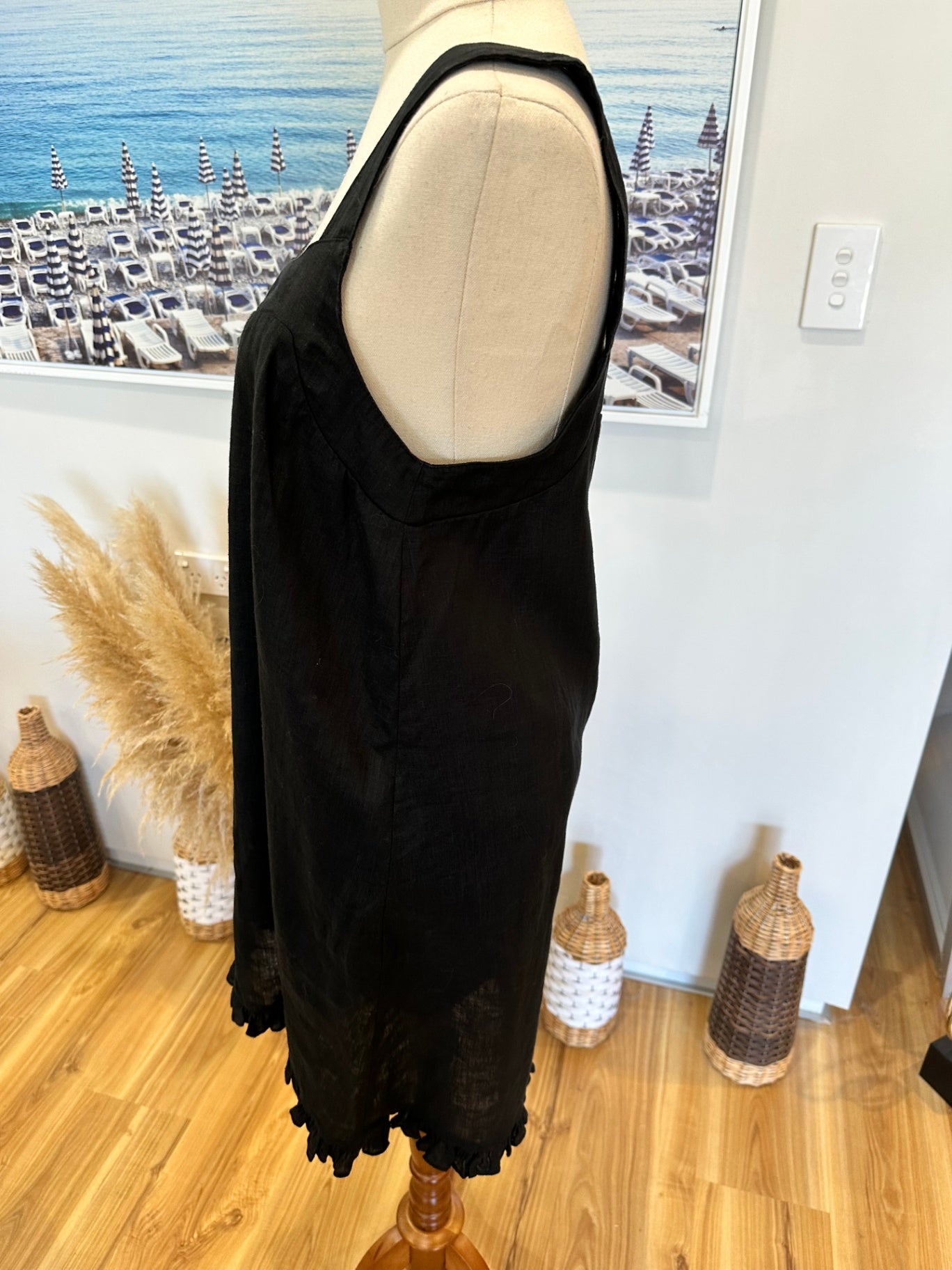 Haven - Linen Dress - Small - Black