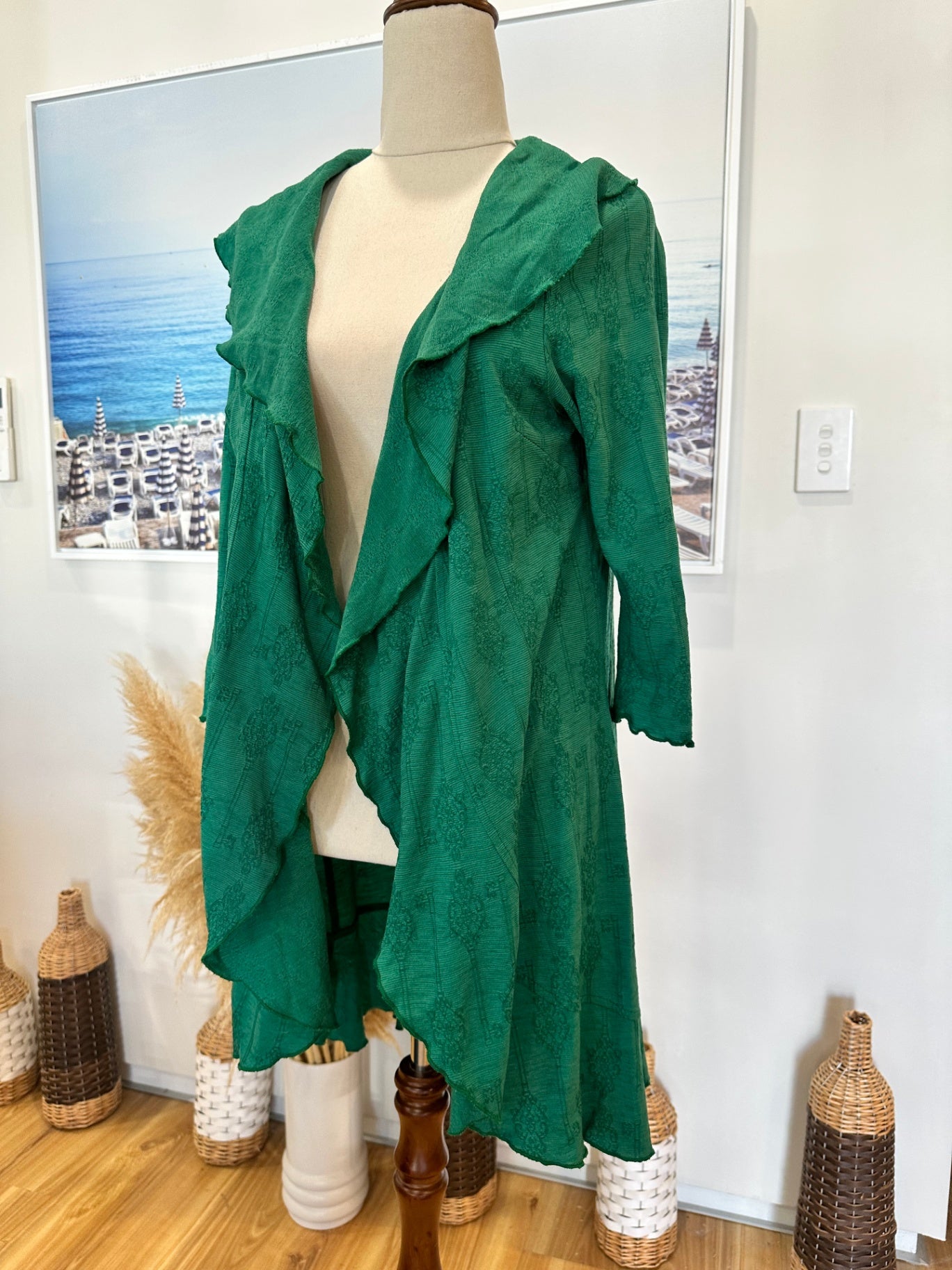 Art Style by Rebecca Herring - Merino Blend Cardigan - Small - Green