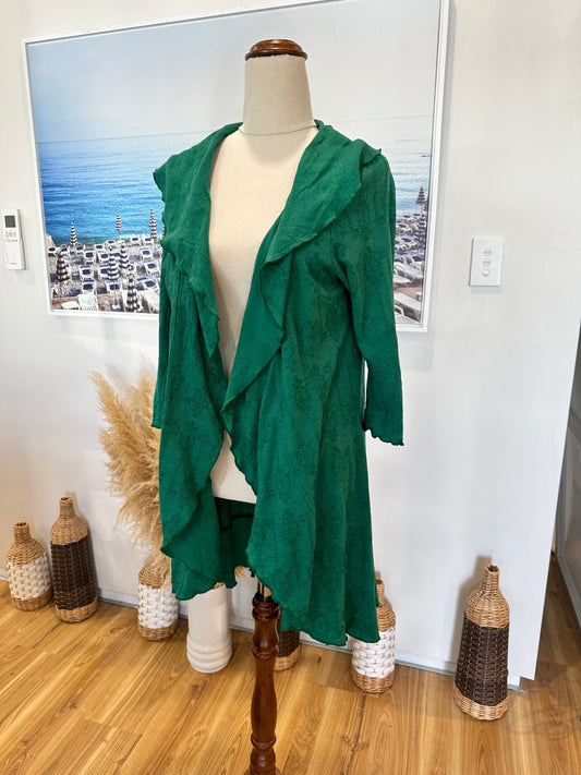 Art Style by Rebecca Herring - Merino Blend Cardigan - Small - Green