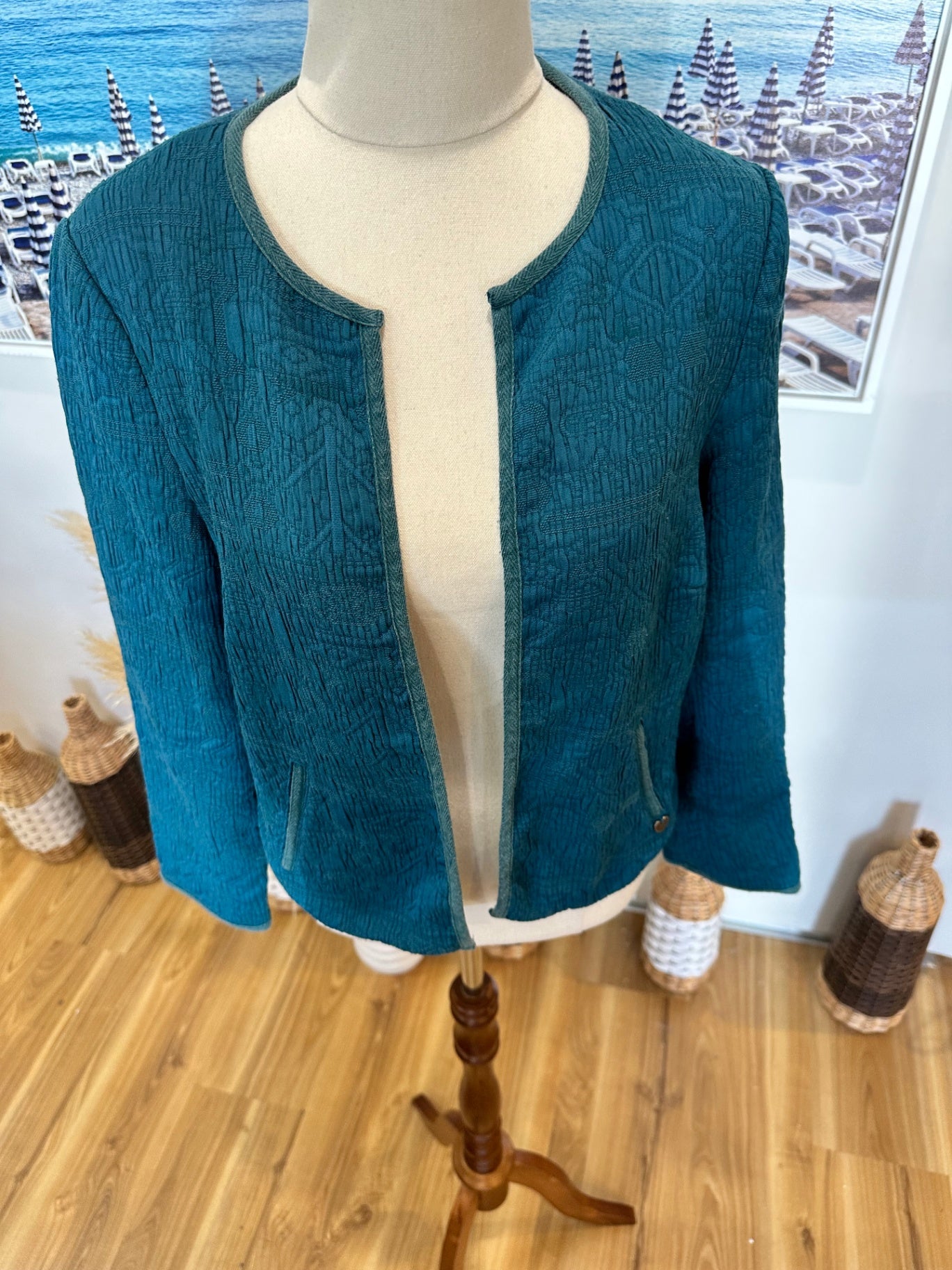 White Stuff - Quilted Lightweight Jacket - Size 10 - Teal