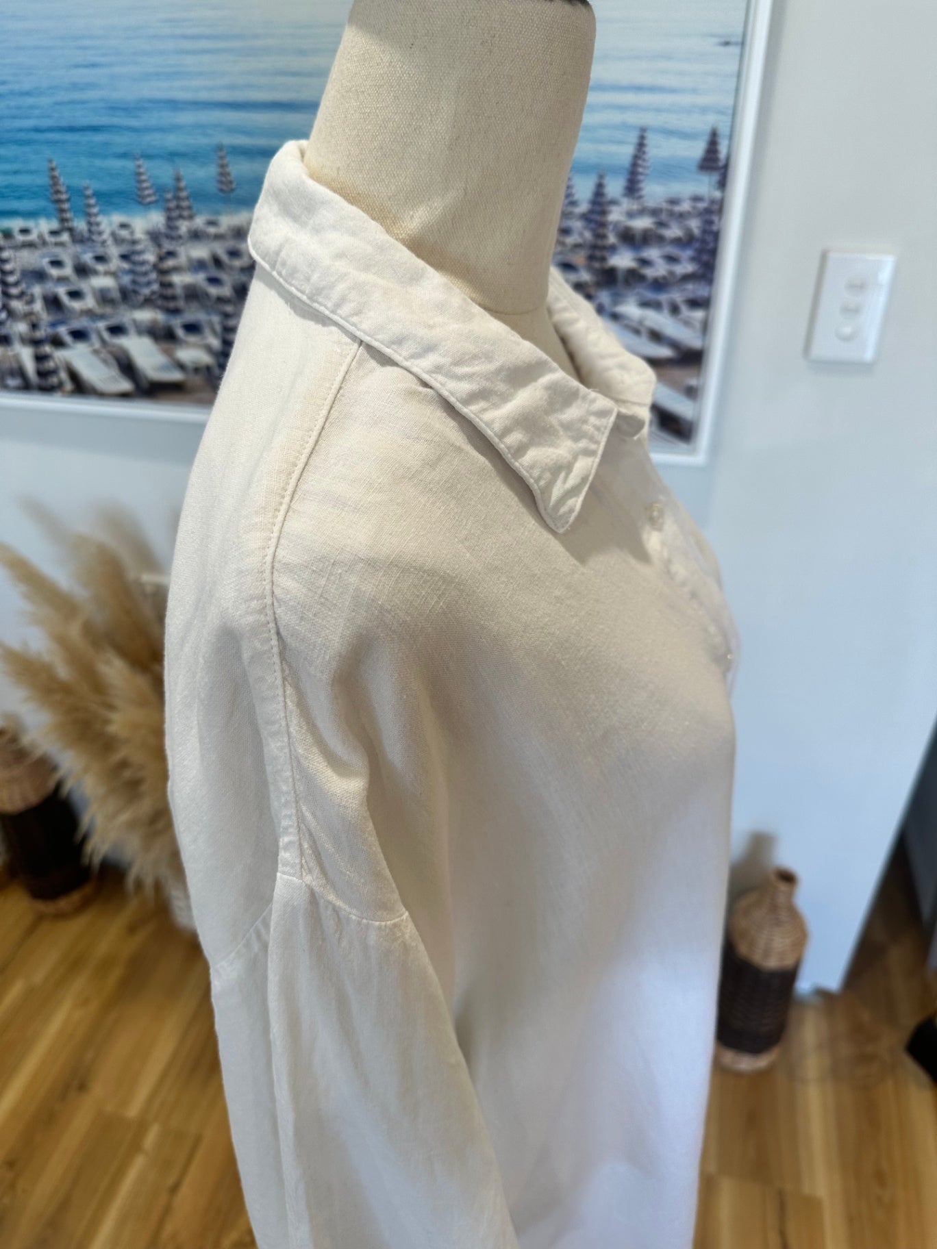 Glassons - Linen Blend Shirt - Size Medium - White