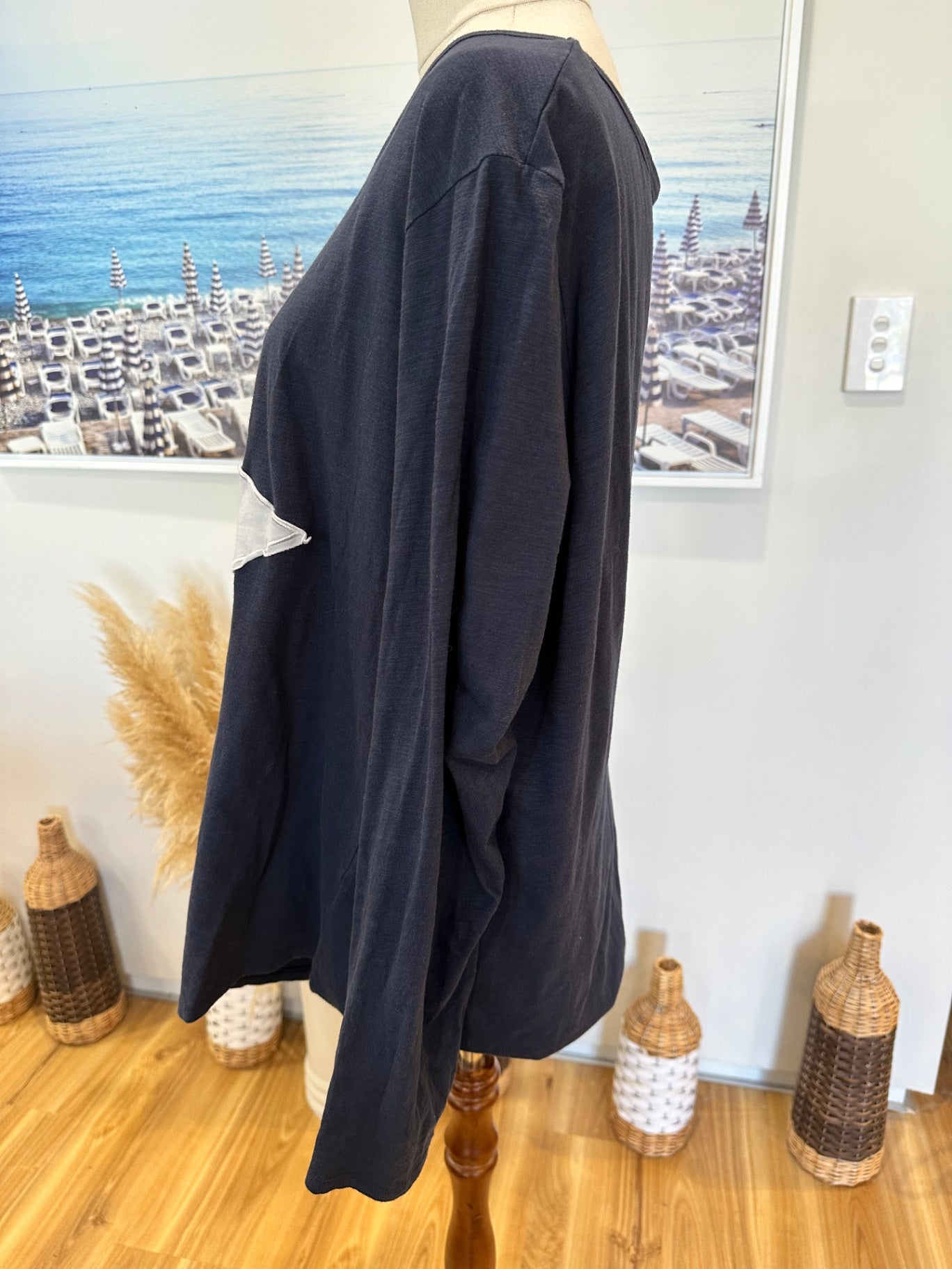 Betty Basics - Long sleeve Top - Size 18 - Navy Blue w Stars