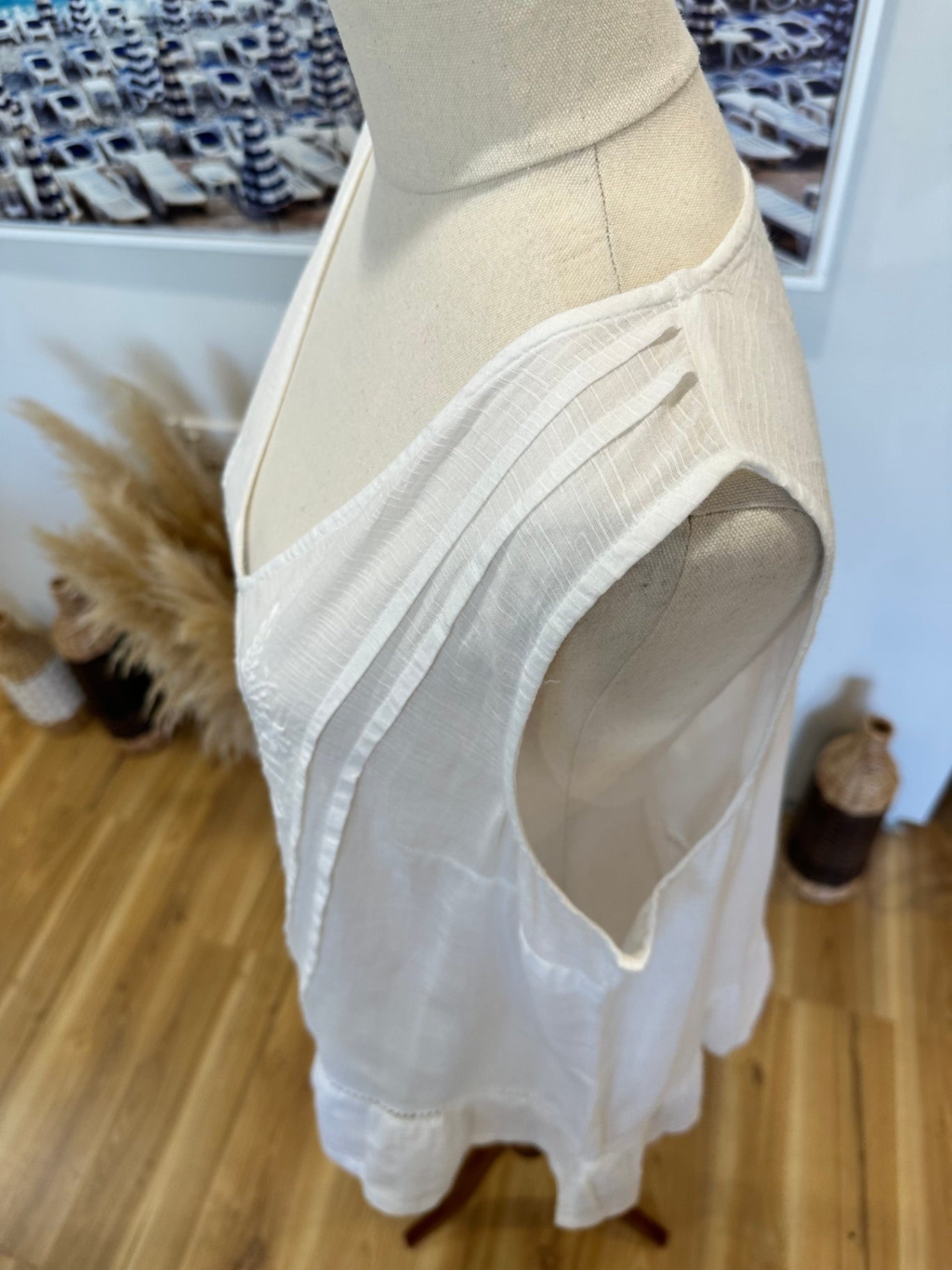 Bohemian - Singlet Top - Size 16 - White