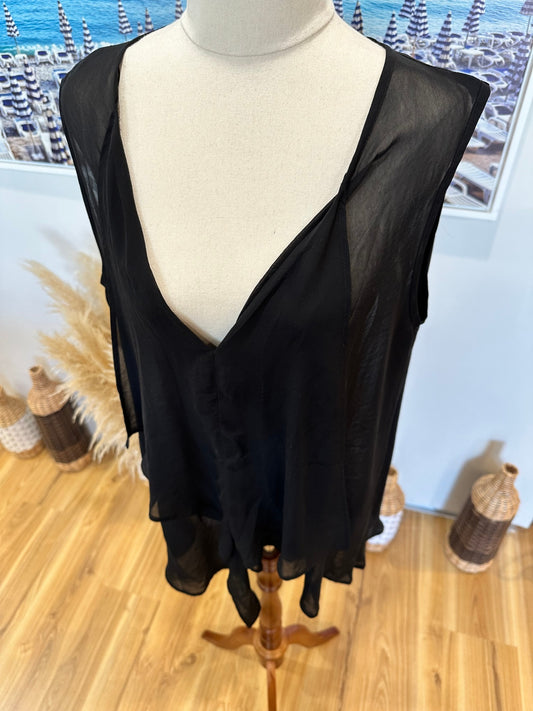 Bittermoon - Made in New Zealand - Blouse - Size 10 - Black