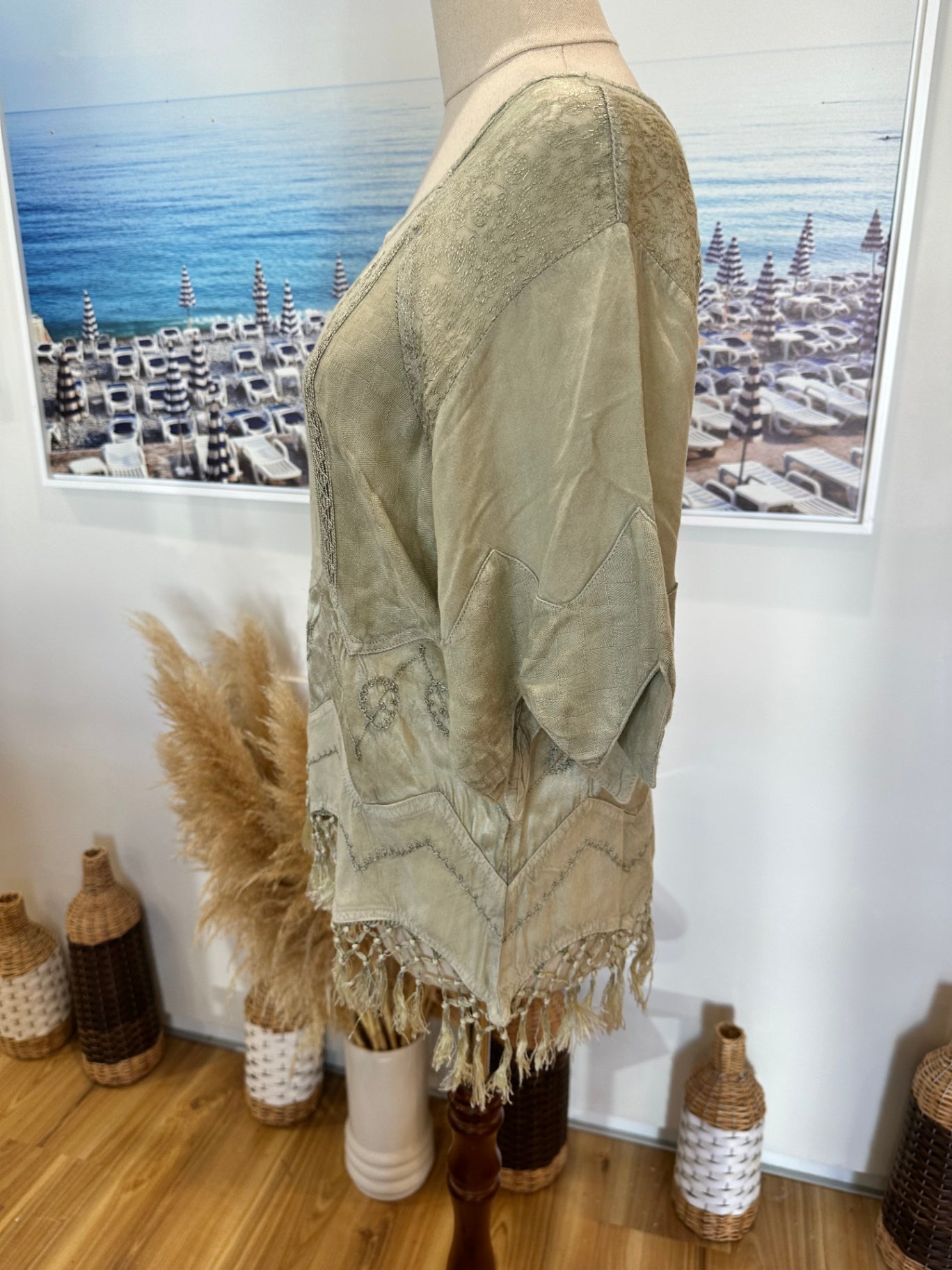 Sophie Collection - Bohemian Top - One Size - Light Sage Green