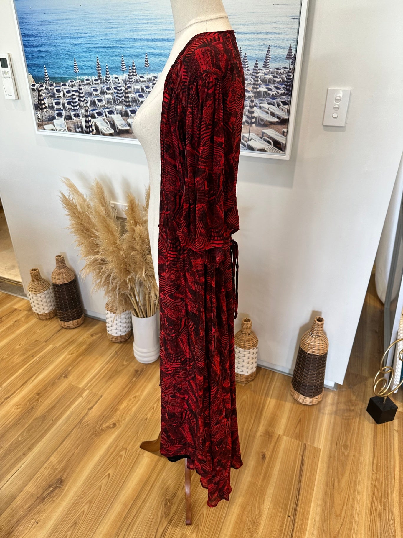 Storm - Wraparound Dress - Size 12 - Red and Black