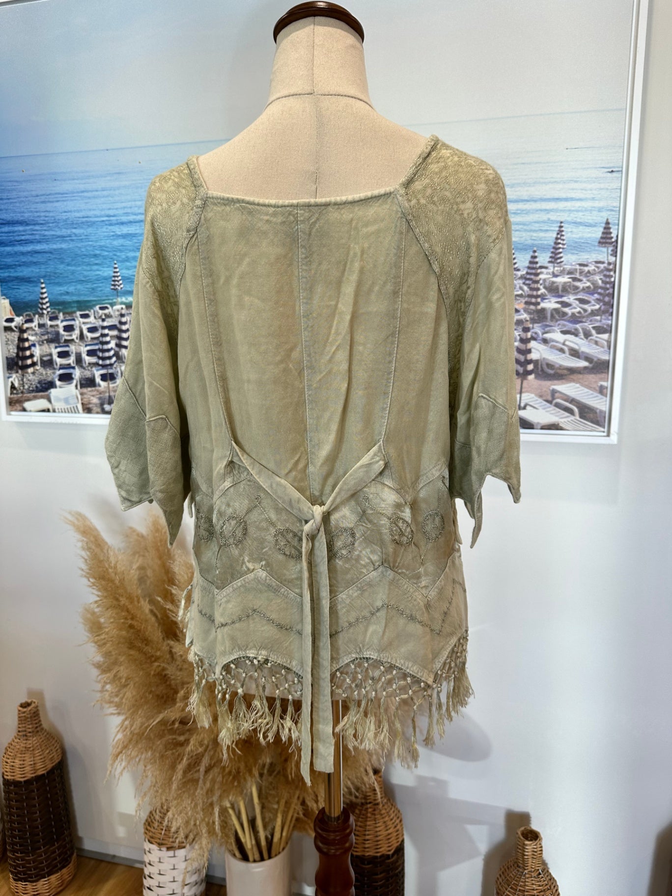 Sophie Collection - Bohemian Top - One Size - Light Sage Green