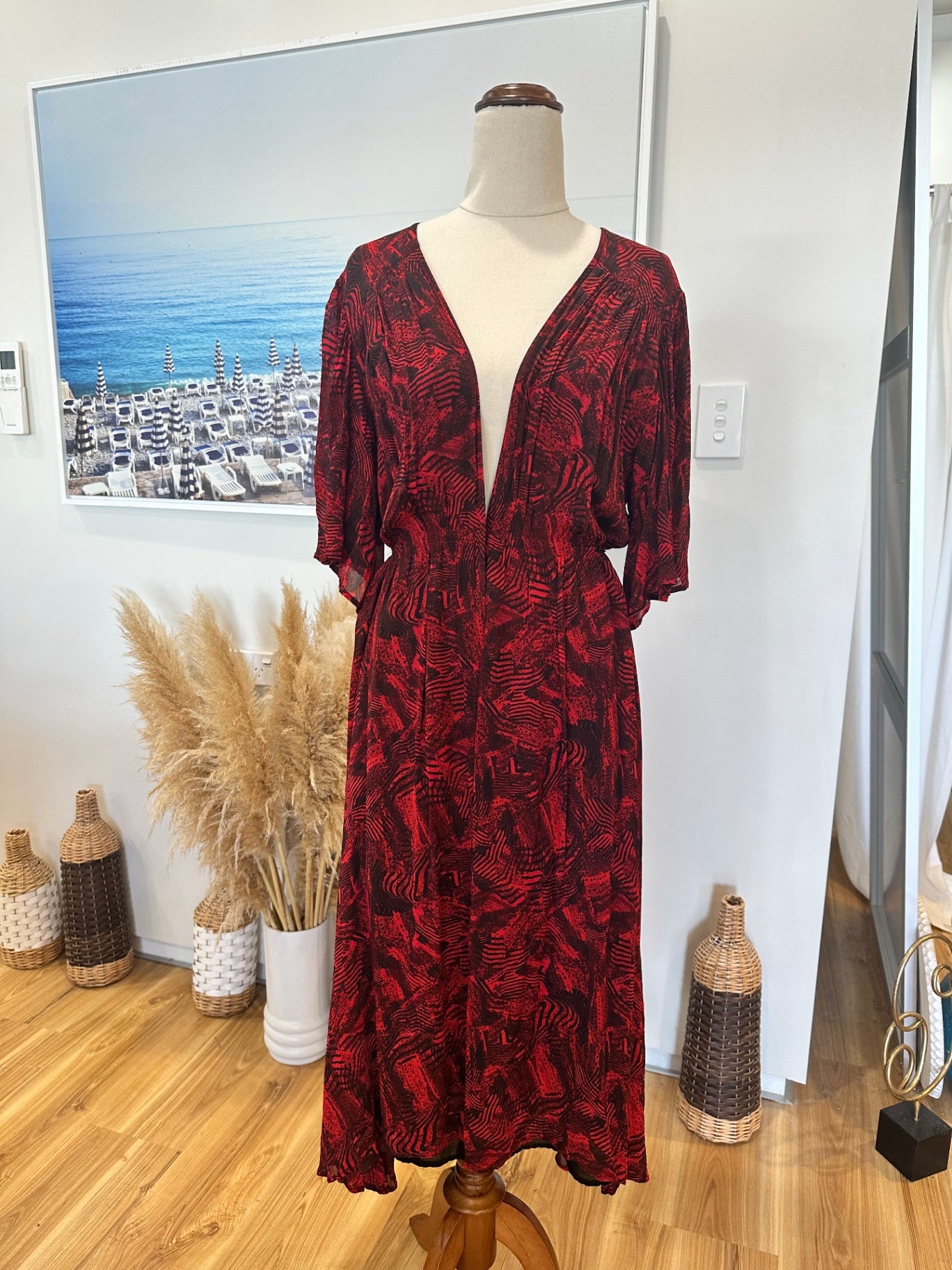 Storm - Wraparound Dress - Size 12 - Red and Black