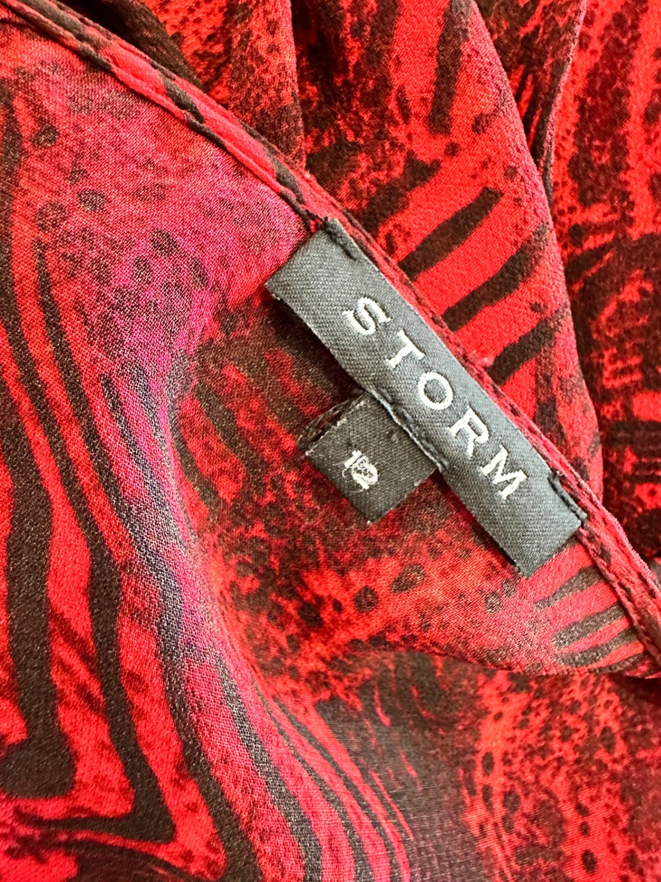 Storm - Wraparound Dress - Size 12 - Red and Black