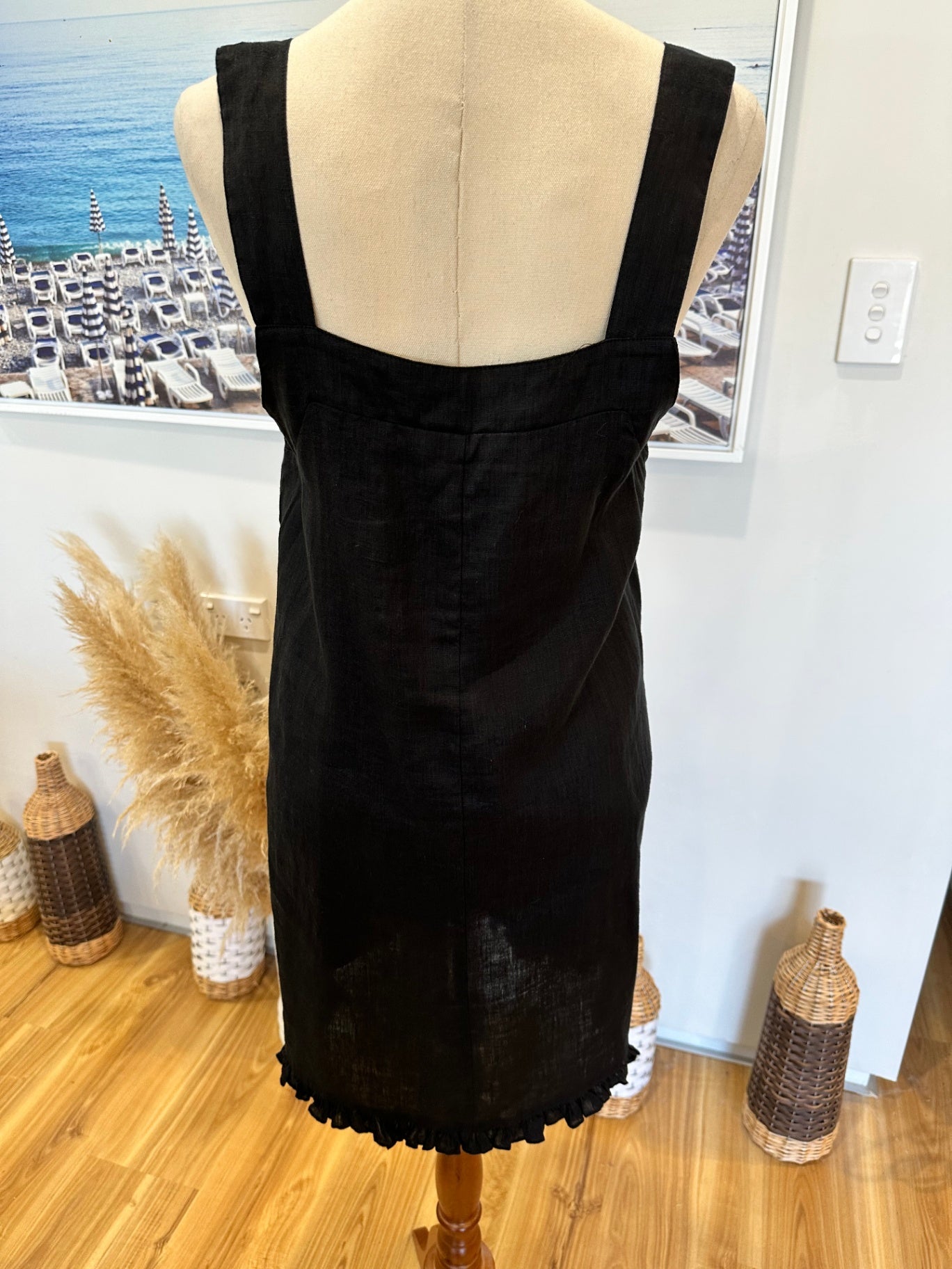 Haven - Linen Dress - Small - Black