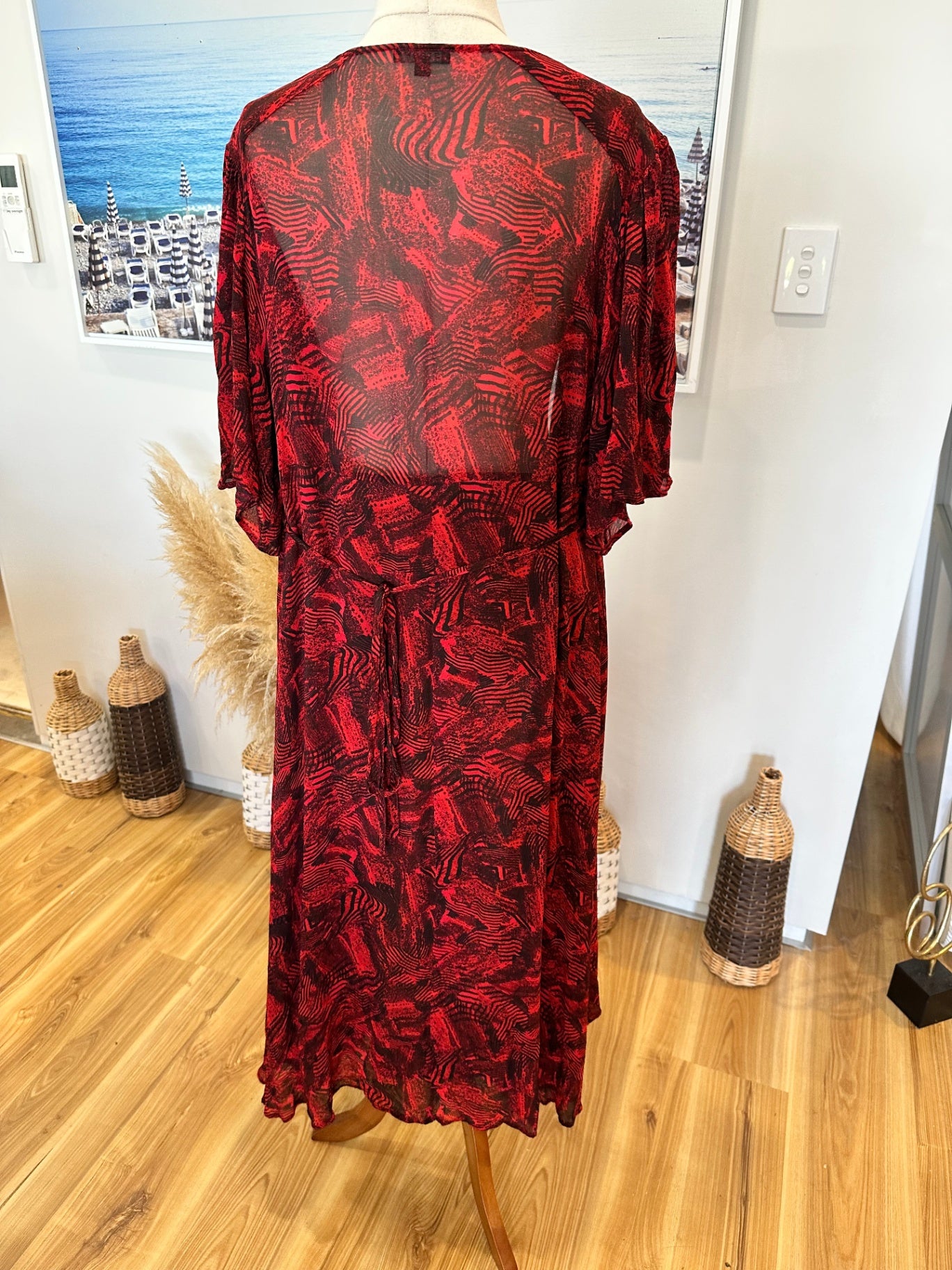 Storm - Wraparound Dress - Size 12 - Red and Black