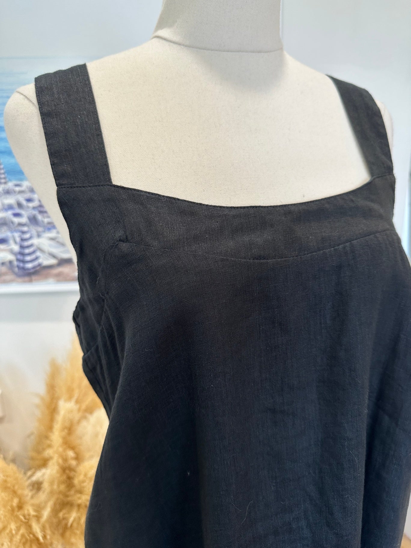 Haven - Linen Dress - Small - Black