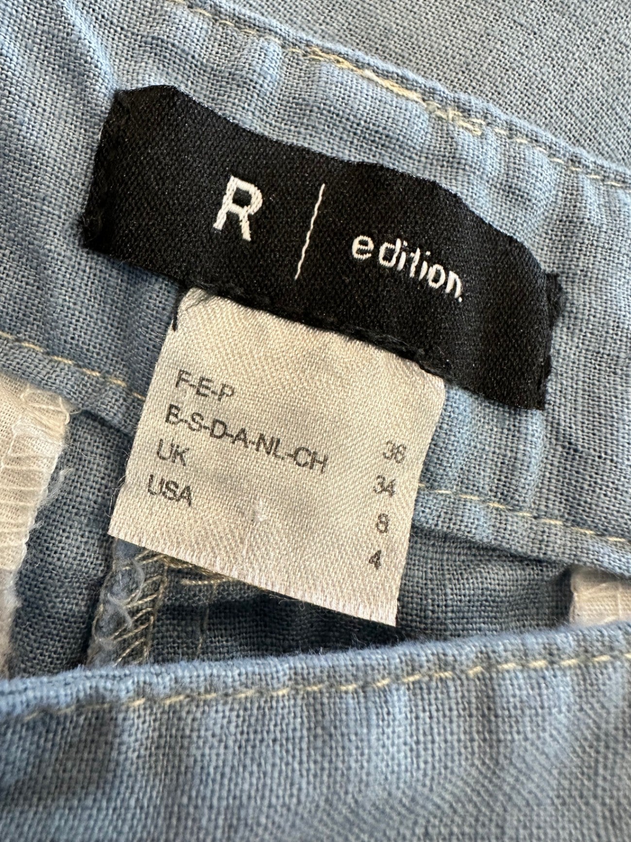 R | Edition - Linen Pants - Size 8 - Light Blue
