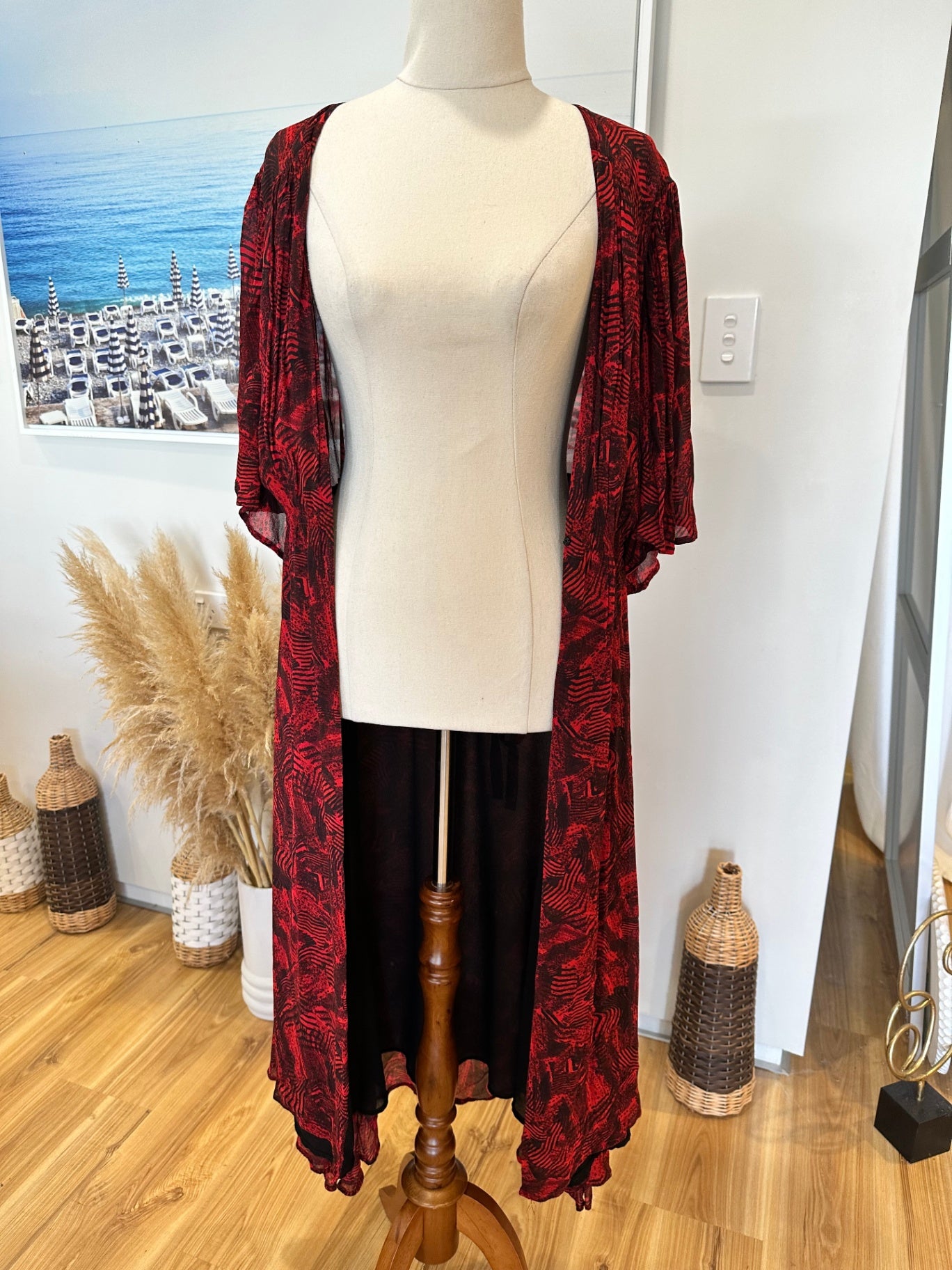 Storm - Wraparound Dress - Size 12 - Red and Black