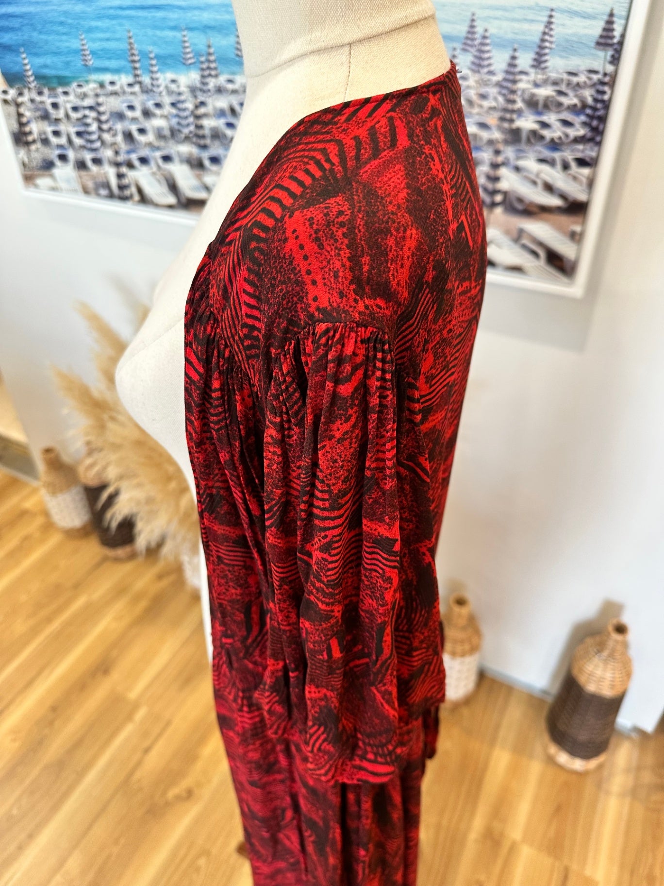 Storm - Wraparound Dress - Size 12 - Red and Black