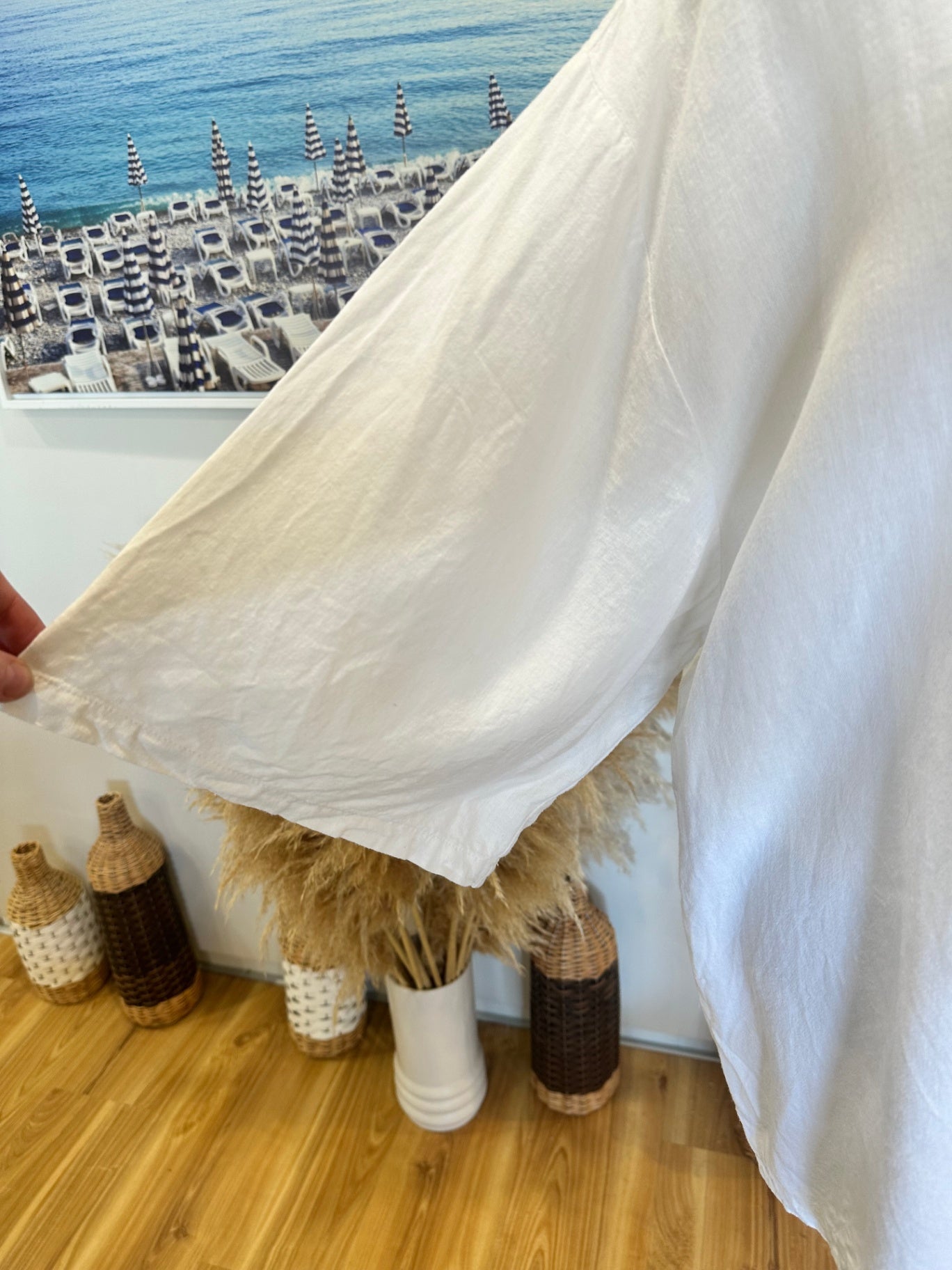 Glassons - Linen Blend Shirt - Size Medium - White