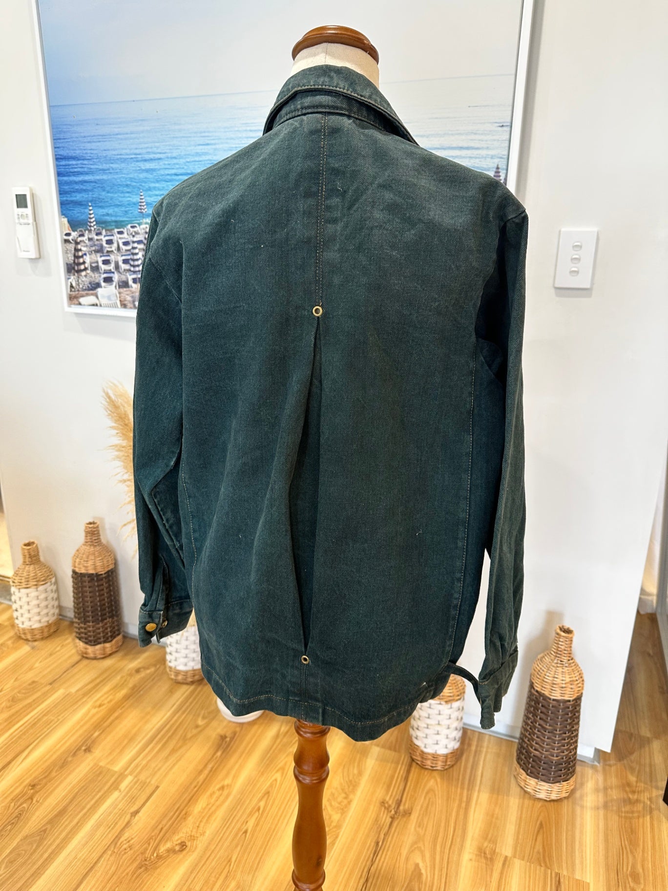 Vintage 90's - Sasson Paris - Denim Jacket - Size 12 - Dark Green