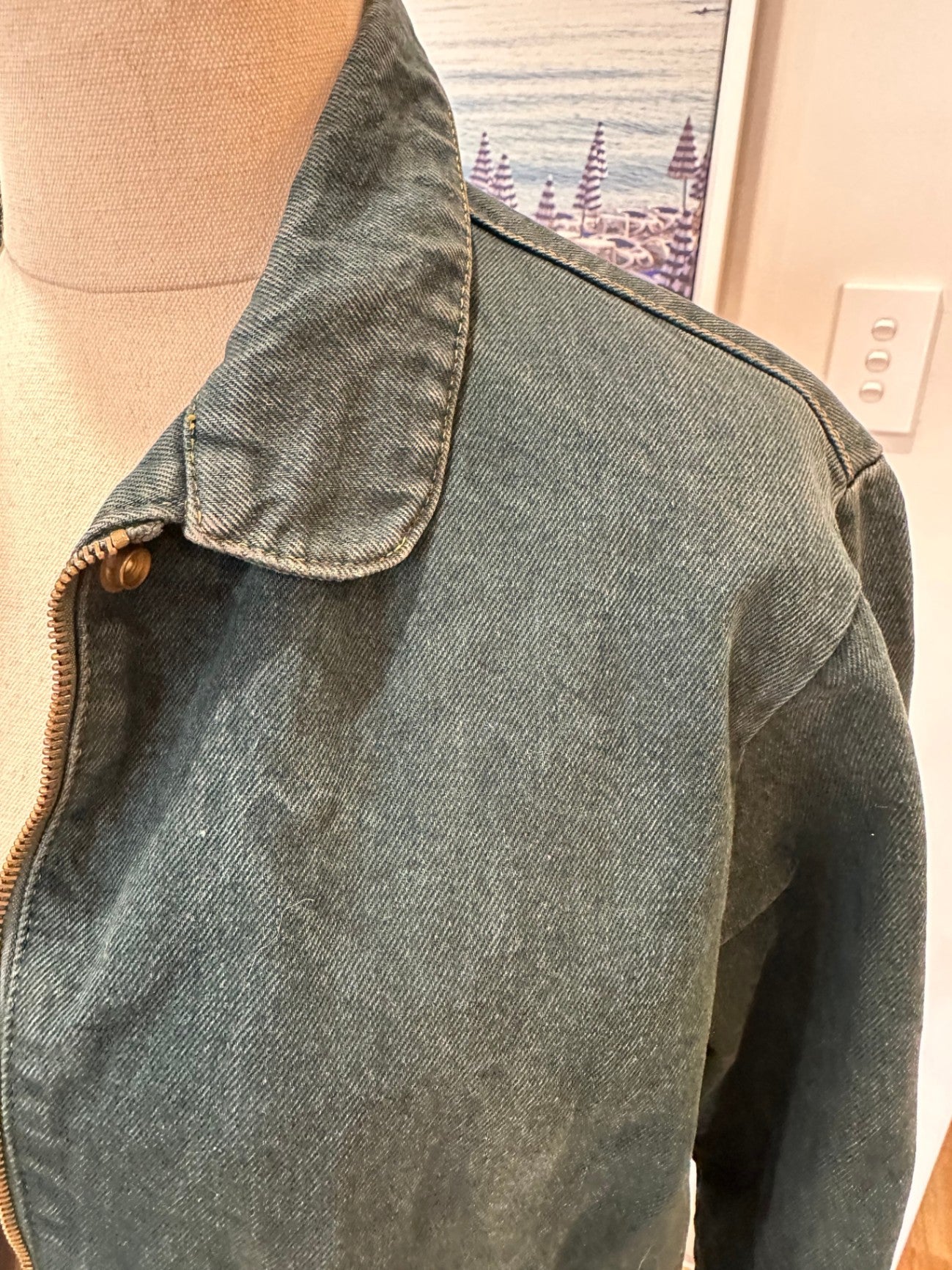 Vintage 90's - Sasson Paris - Denim Jacket - Size 12 - Dark Green