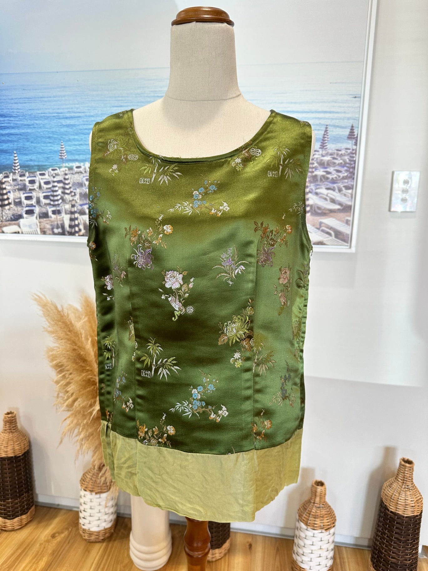 Handmade Top - Medium - Olive green