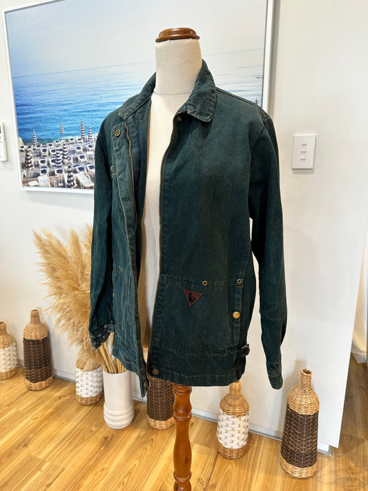 Vintage 90's - Sasson Paris - Denim Jacket - Size 12 - Dark Green