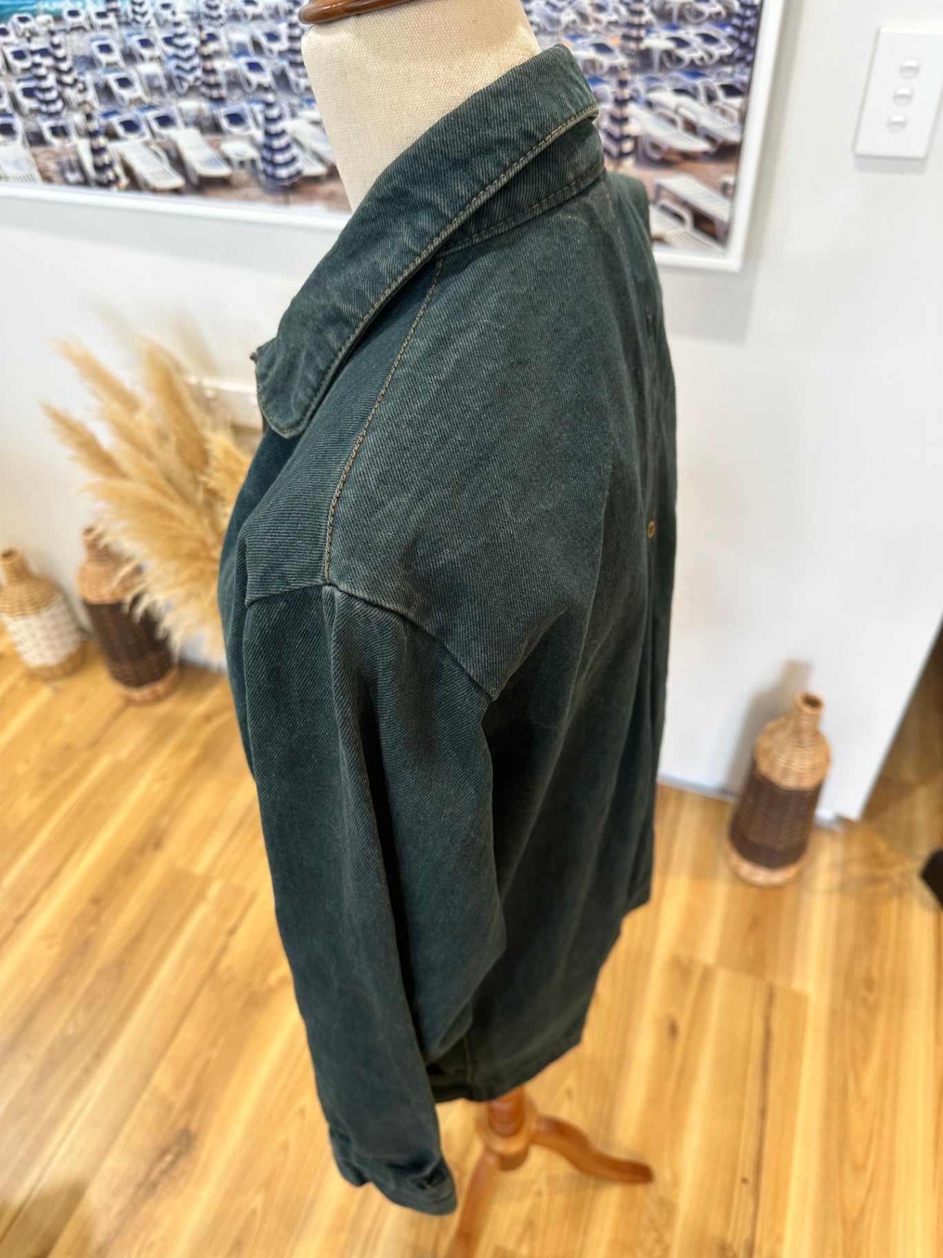 Vintage 90's - Sasson Paris - Denim Jacket - Size 12 - Dark Green